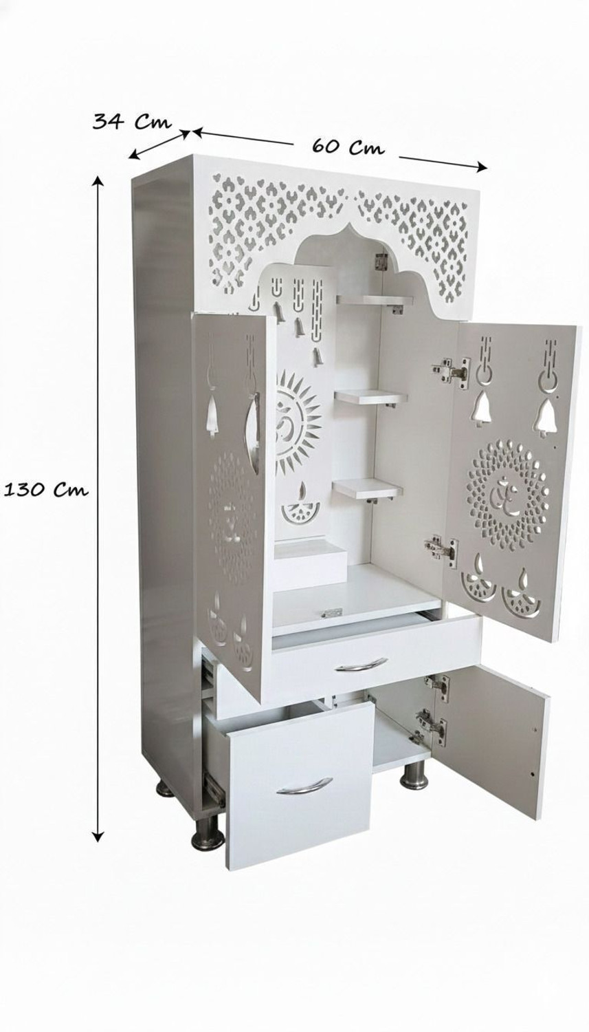 Image of ArhantaCraft Premium quality Home Temple|Pooja Unit|Pooja Mandir| inbuilt led light Engineered Wood Home Temple