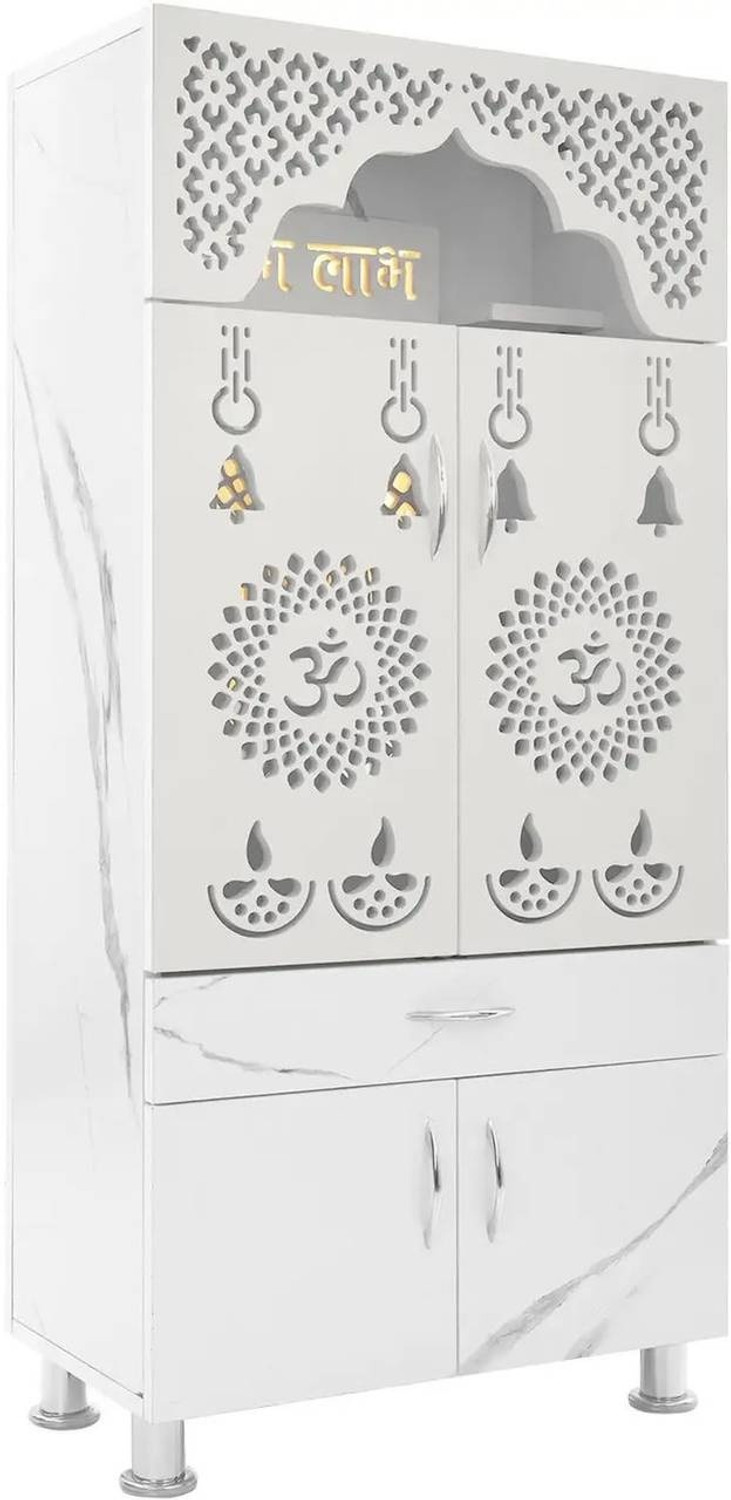 Image of Foxit Furniture Temple /Pooja Unit /Mandir With Led Light Engineered Wood Home Temple Engineered Wood Home Temple