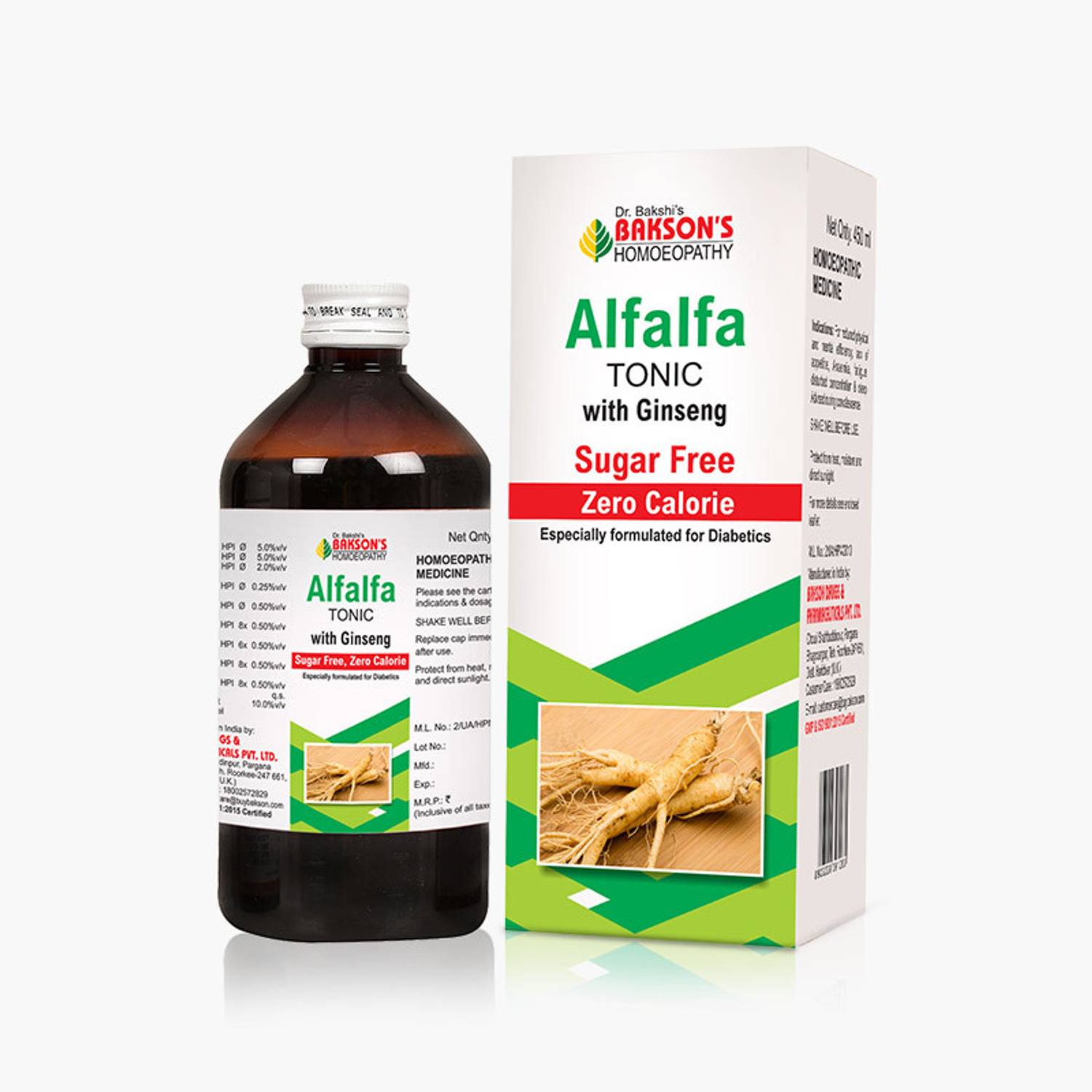 Bakson's Homoeopathy ALFALFA TONIC WITH GINSENG ( SUGAR FREE) Syrup