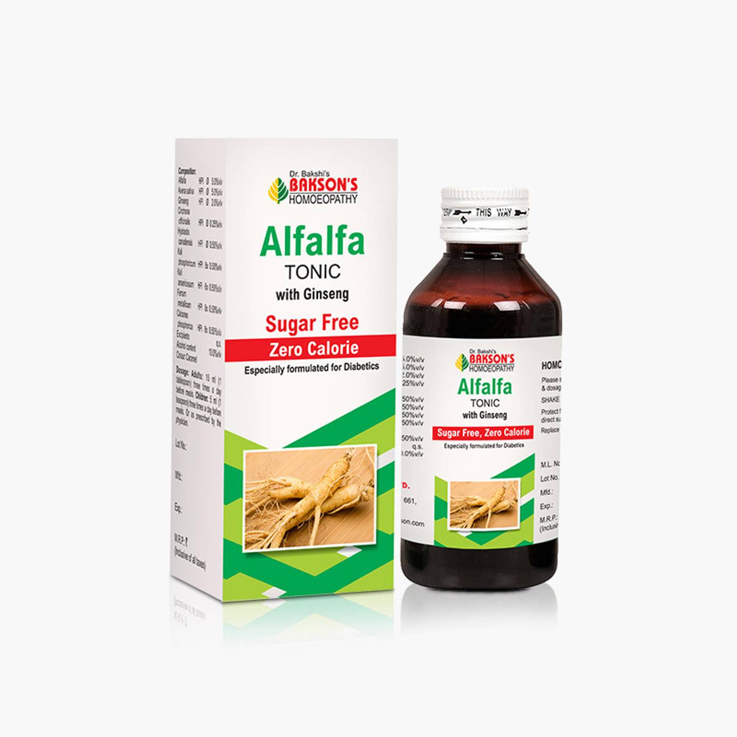 Bakson's Homoeopathy ALFALFA TONIC WITH GINSENG (SUGAR FREE) Syrup