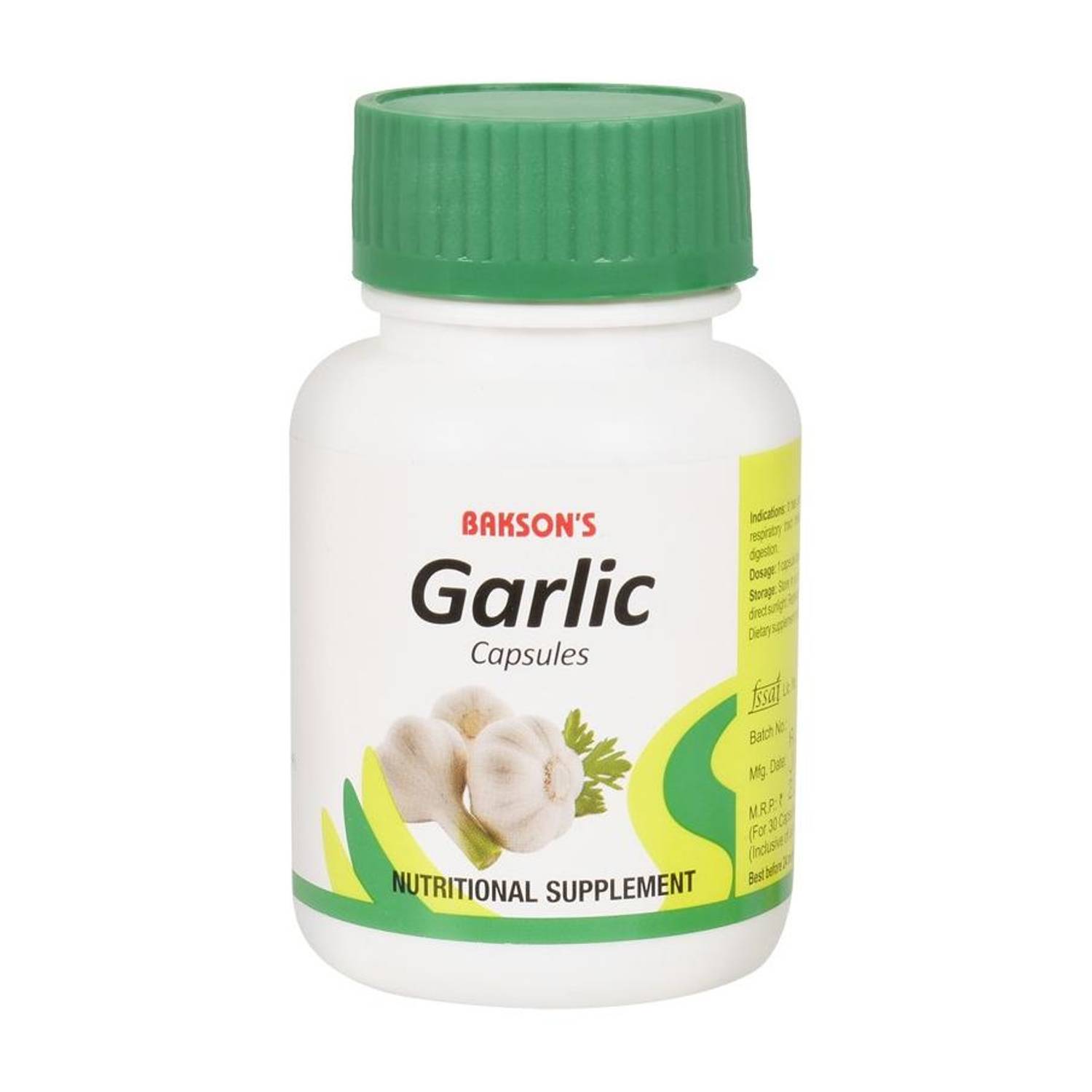Bakson Garlic Nutritional Supplement Capsules