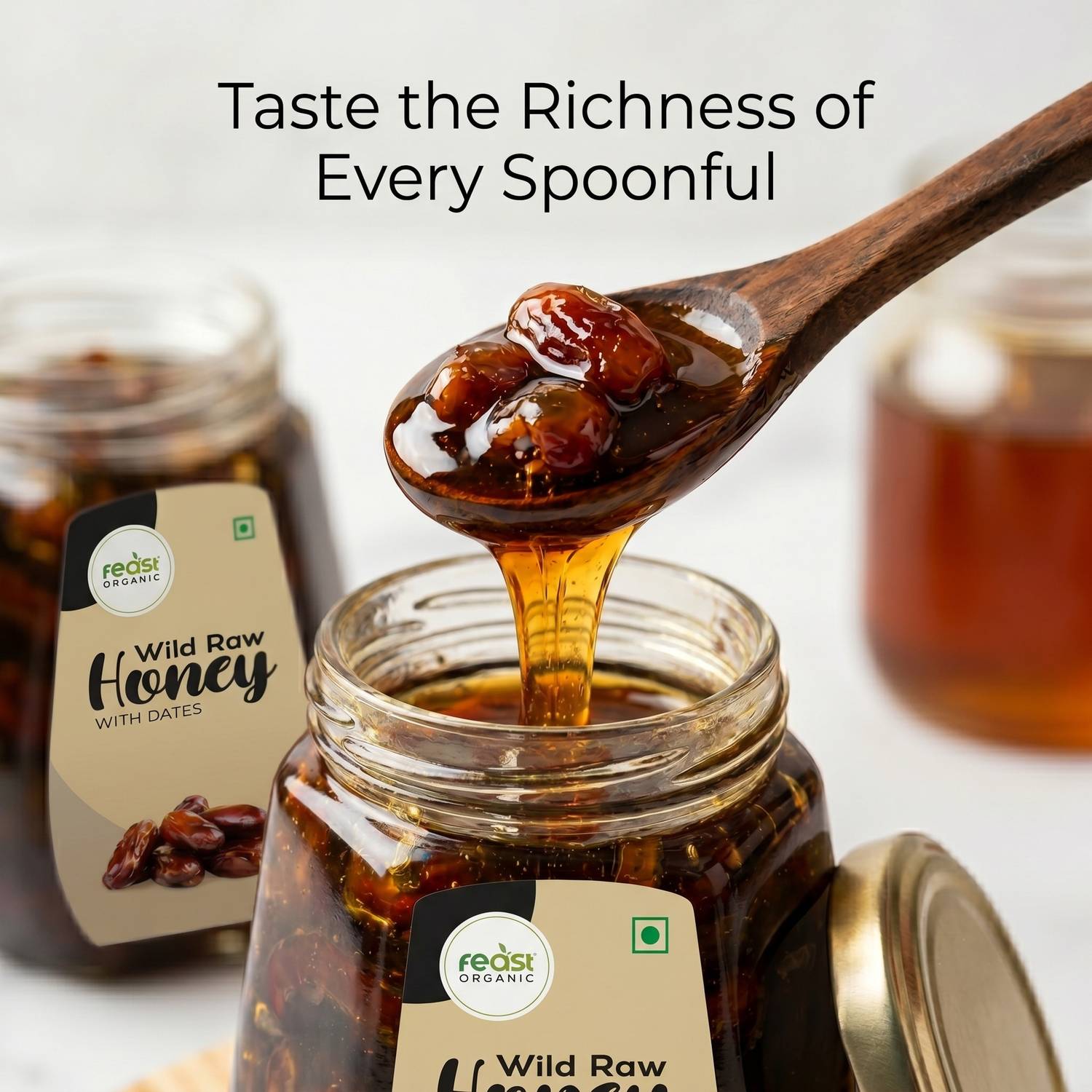 Feast Organic Wild Raw Honey with Dry Fruits Combo - Image 3