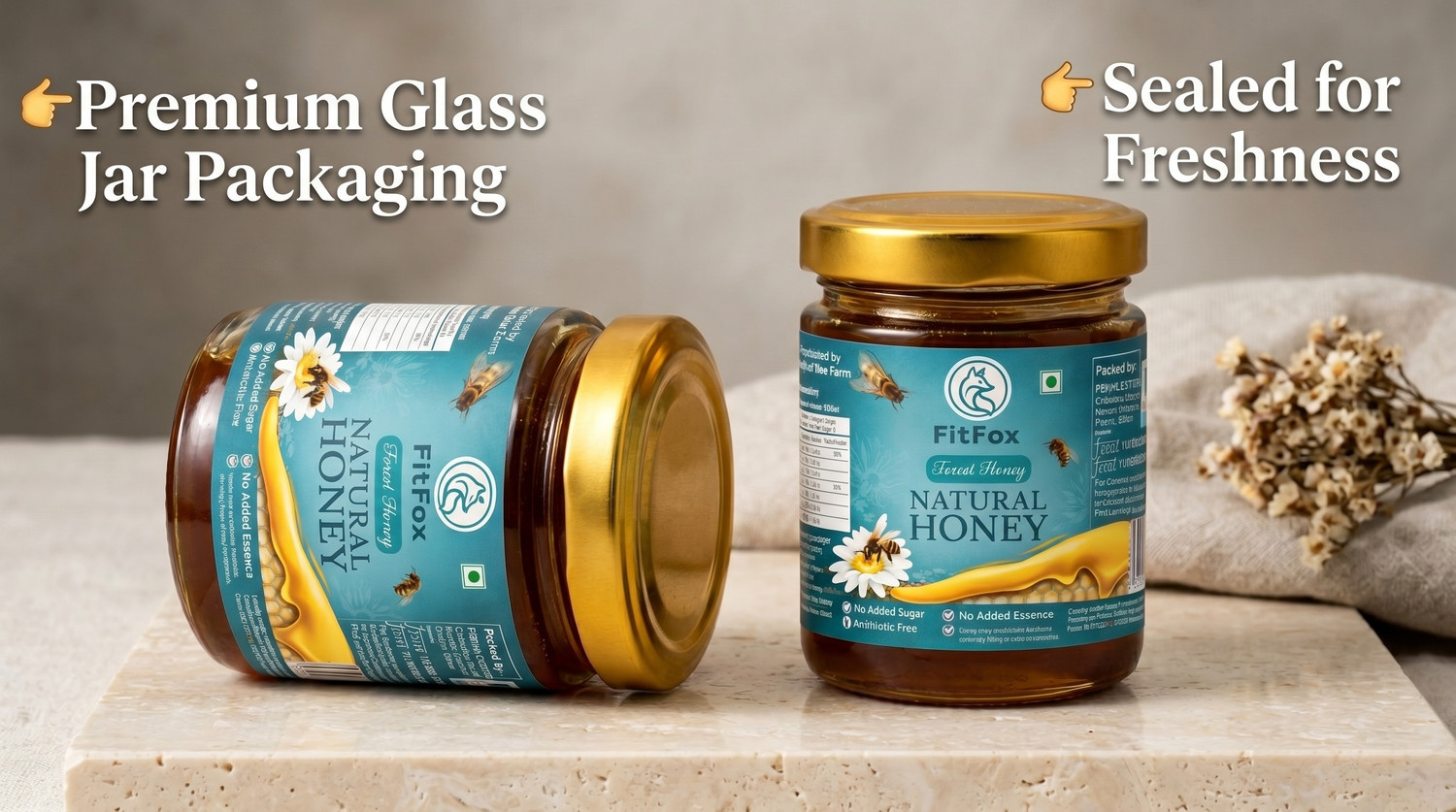 Image of fitfox Forest Honey | Natural Honey | Pure & Unprocessed Honey
