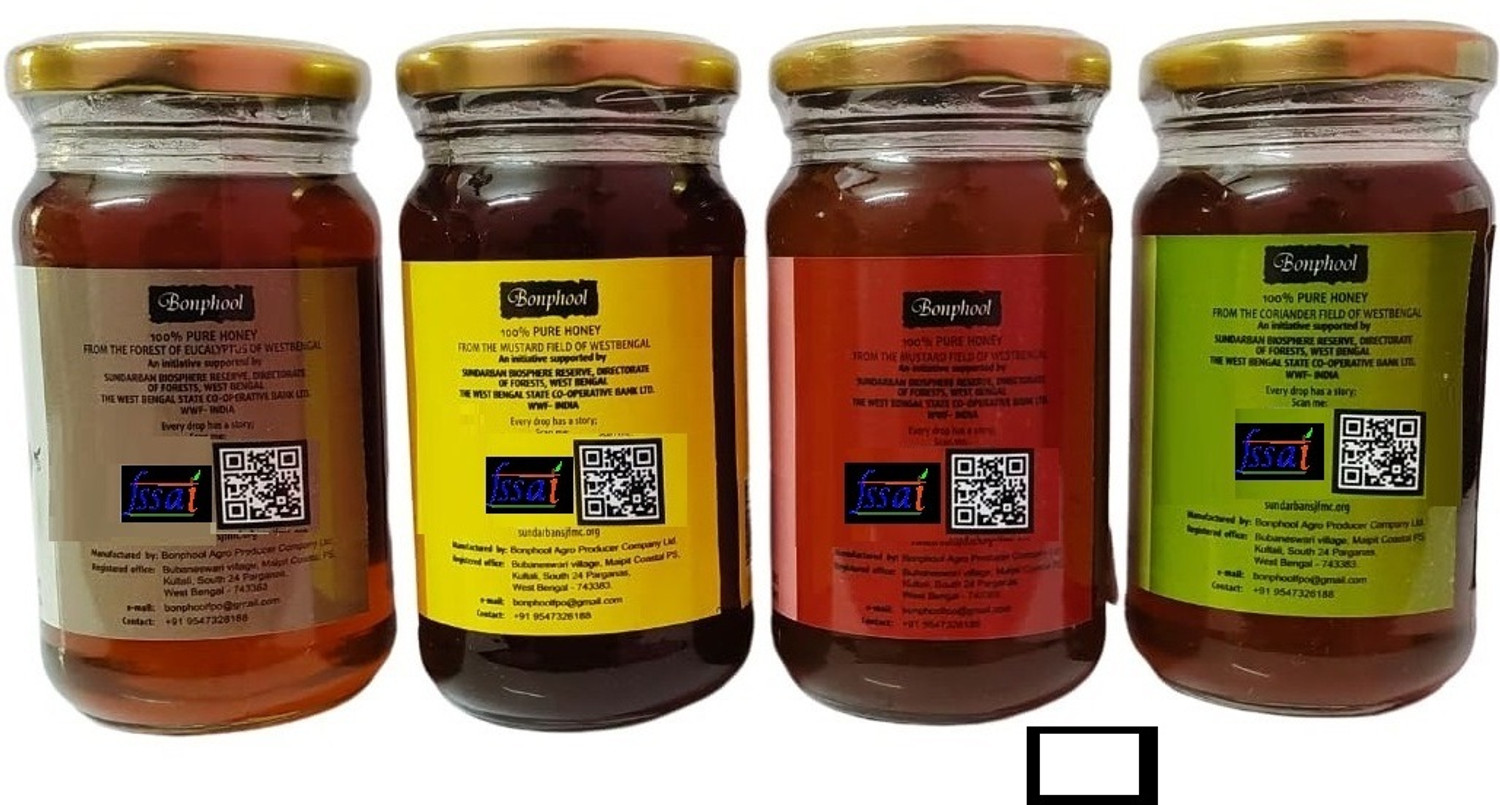 Image of Bonphool Lychee Honey, Mustard Honey, Eucalyptus Honey & Coriander Honey(250Gram)