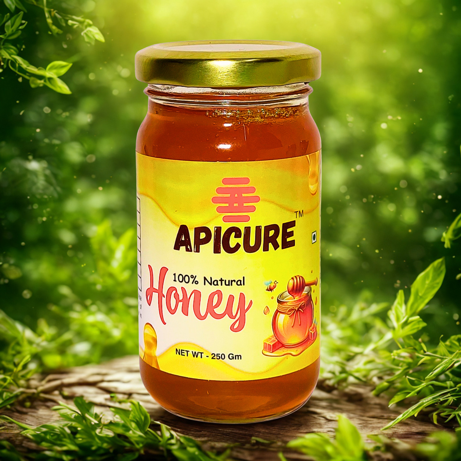 Image of APICURE Natural Honey | Goodness of Nature | Pure, Golden Honey