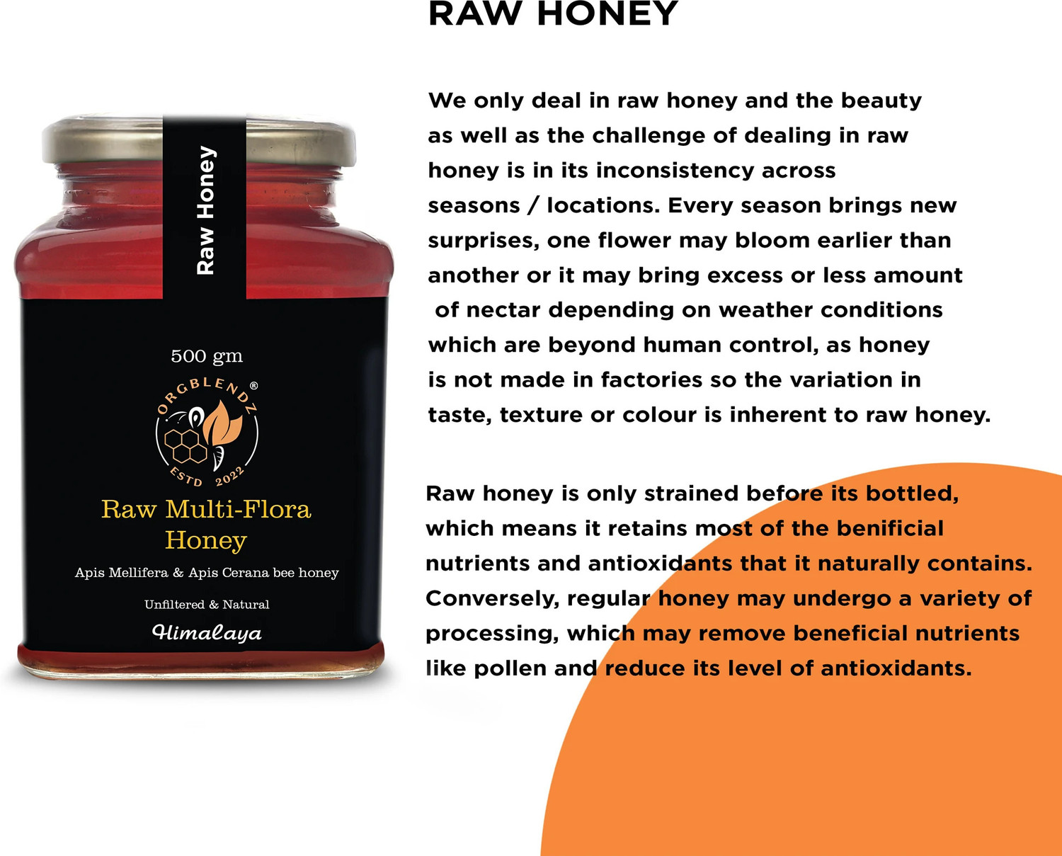 Image of ORGBLENDZ Raw Organic Multiflora Honey