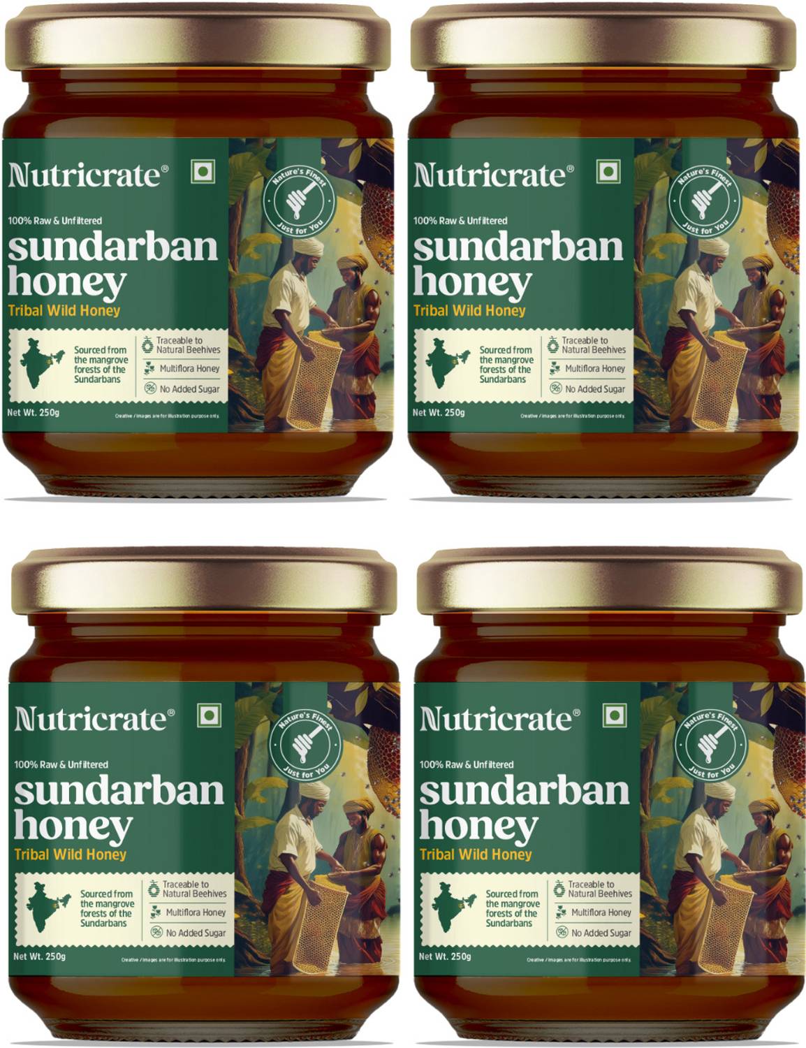 Nutricrate 100% Organic Raw Honey from Sundarbans, No Sugar or Adulteration Honey