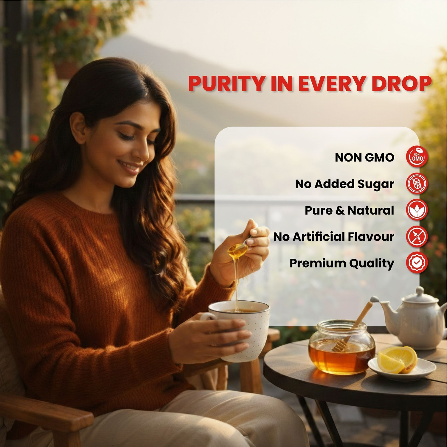 Image of Vivi Natural Honey 100% Pure | Multi-Floral | Non-GMO Verified| Healthy Natural