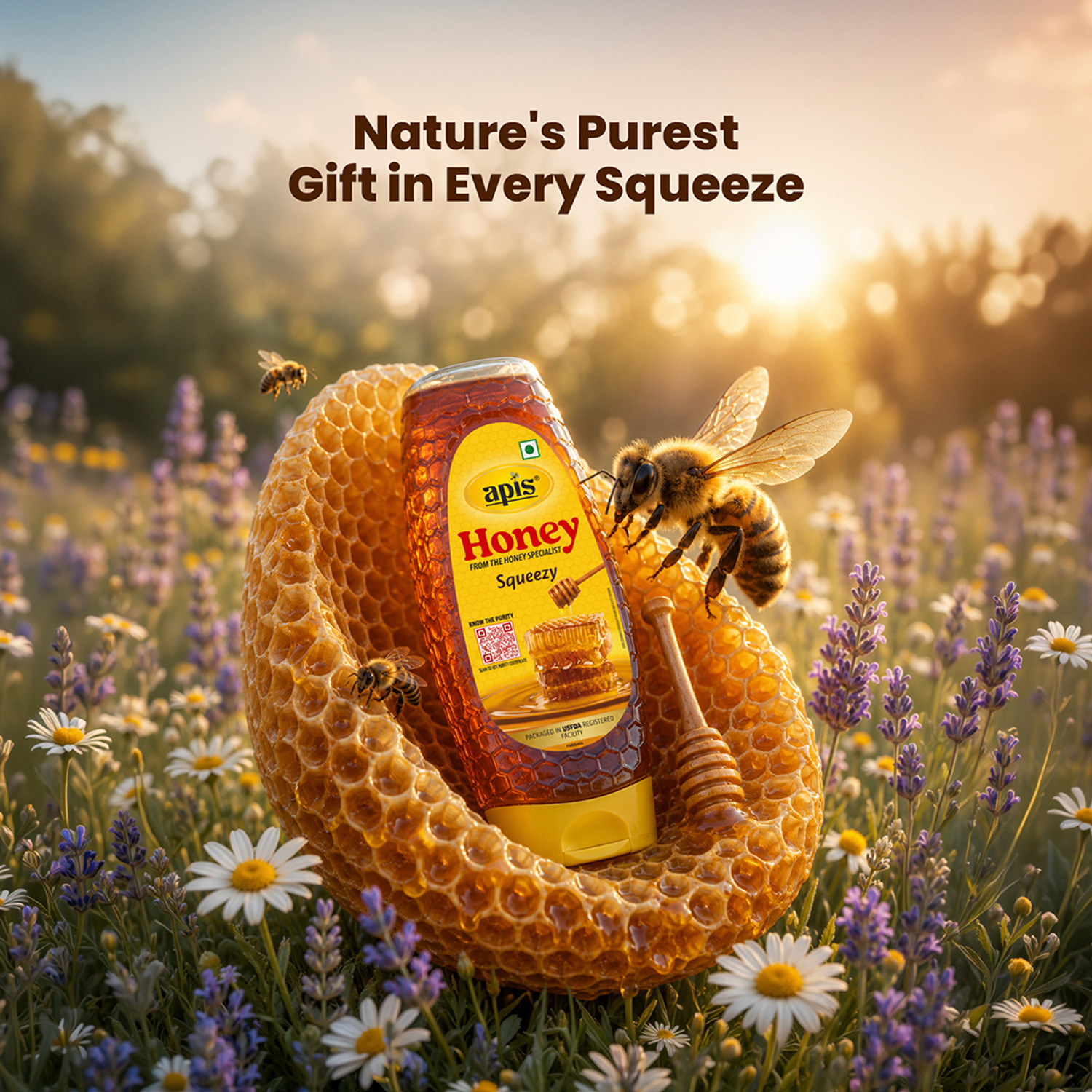 Image of Apis Pure Honey Squeezy 500g Natural Honey for Daily Use