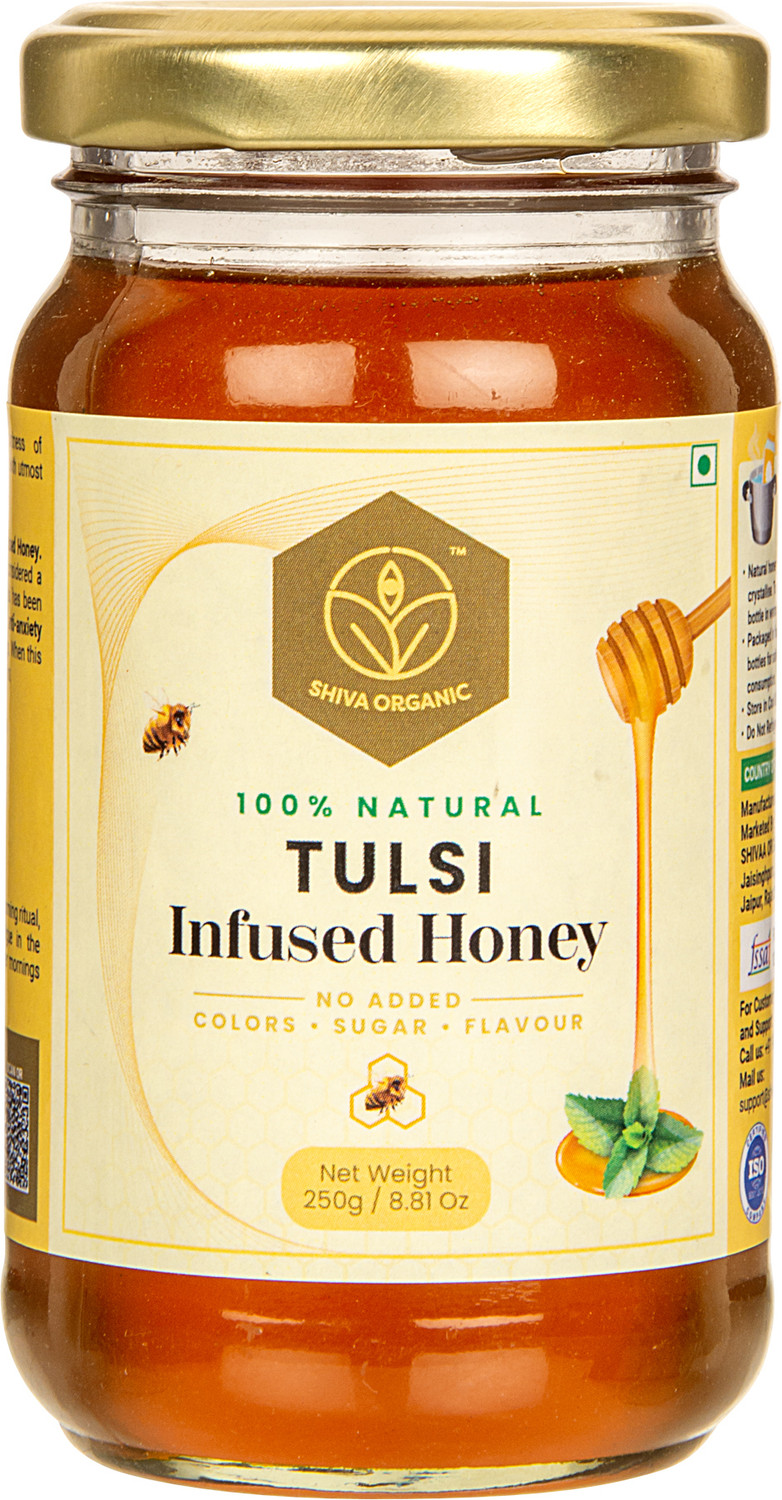 Image of Shiva Organic Tulsi Infused Honey - 100% Natural and Pure Organic Honey,