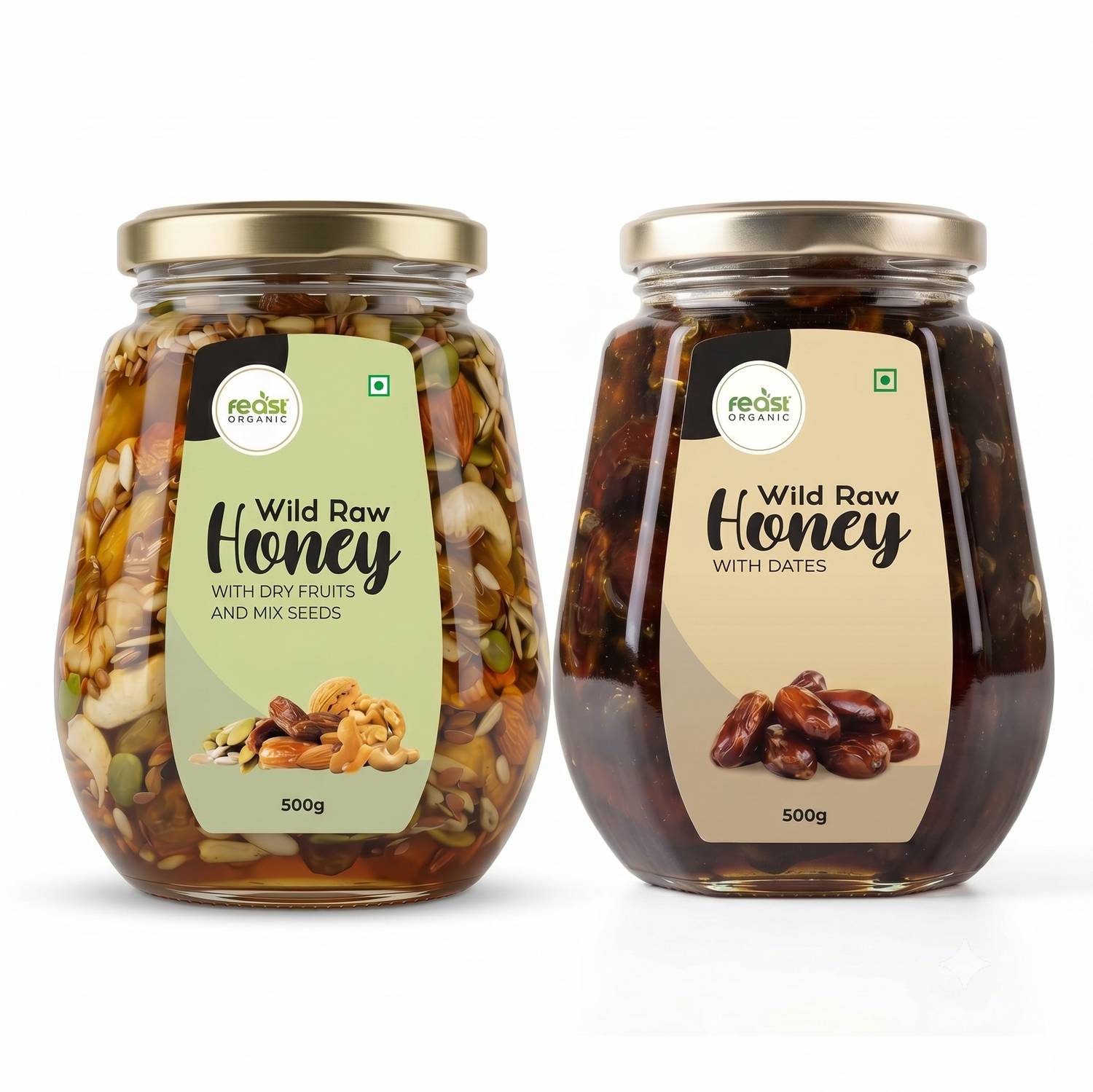 Feast Organic Wild Raw Honey with Dry Fruits Combo - Image 1