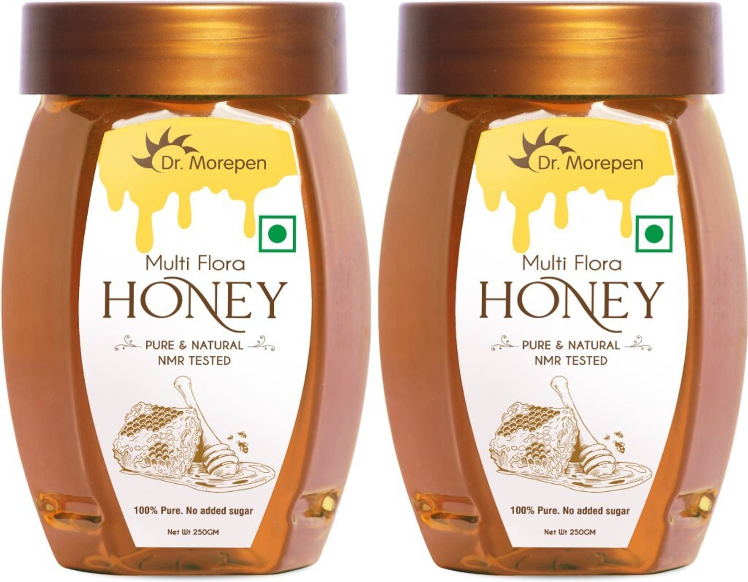 Dr. Morepen Natural & Pure Honey NMR Tested & No Sugar Adulteration Pack of 2 - 250g Each