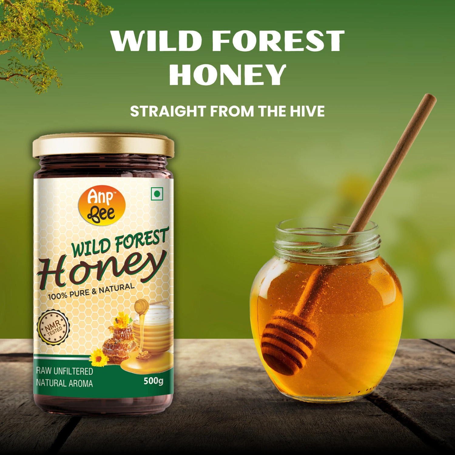 Image of ANP BEE Raw Unpasteurized Wild Forest Honey with Natural Aroma 500g I NMR Tested