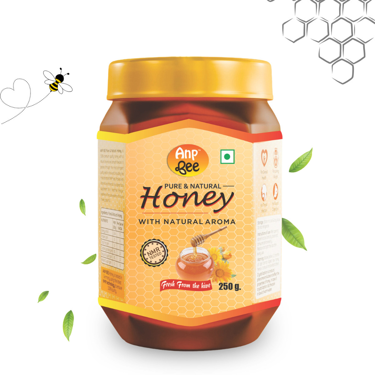 Image of ANP BEE Pure Natural Honey NMR Tested Unprocessed Premium Quality Original Madhu /Shahad