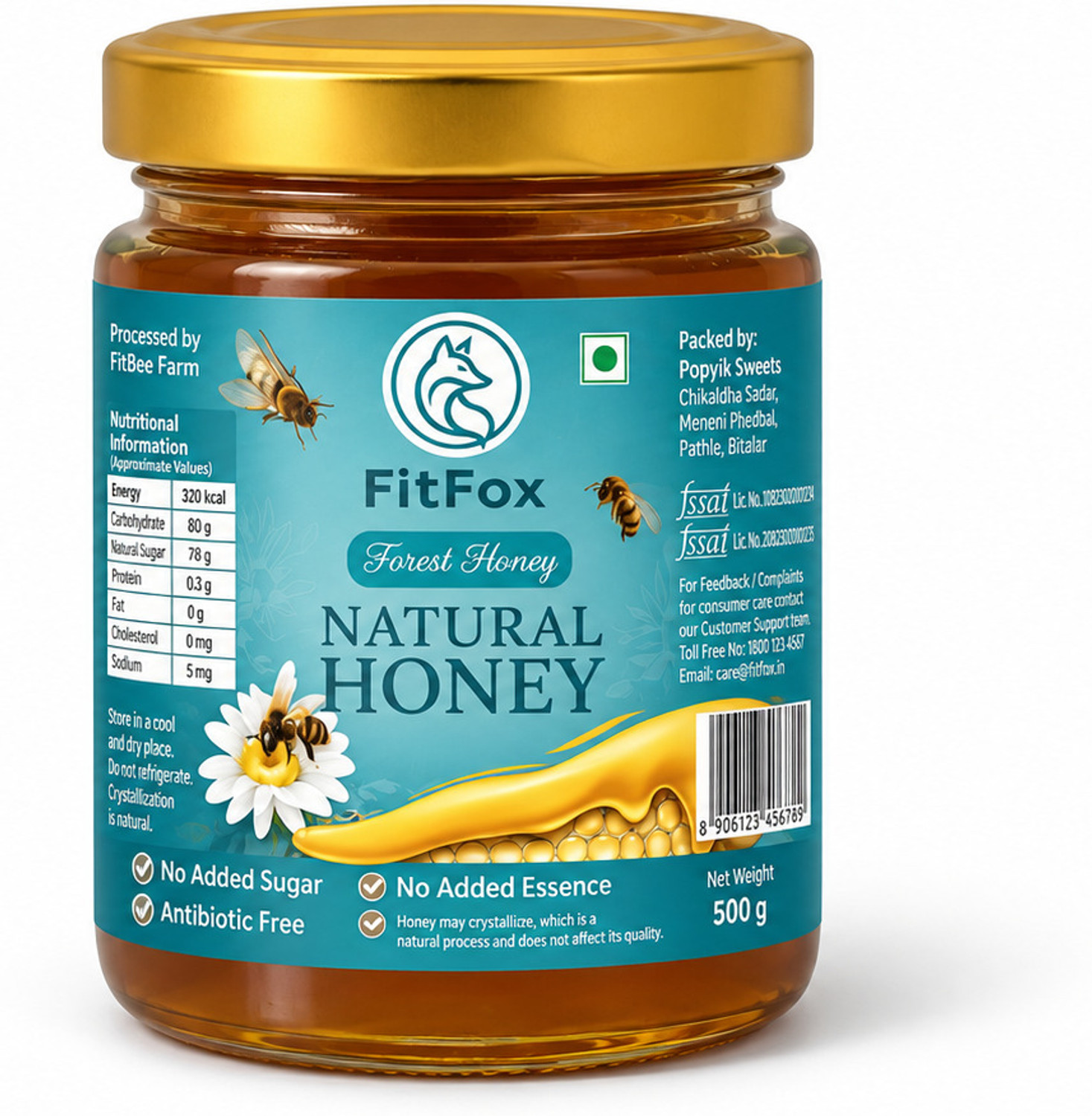 Image of fitfox Forest Honey | Natural Honey | Pure & Unprocessed Honey