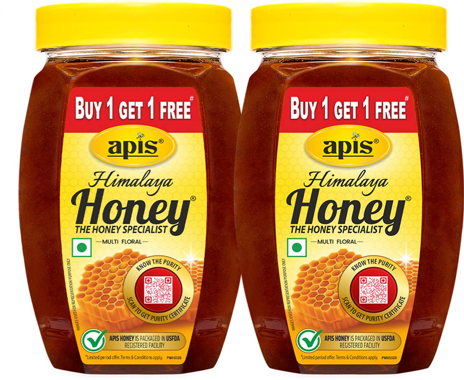 Apis Himalaya Pure Honey 500g Pack of 2 Natural Honey for Daily Use