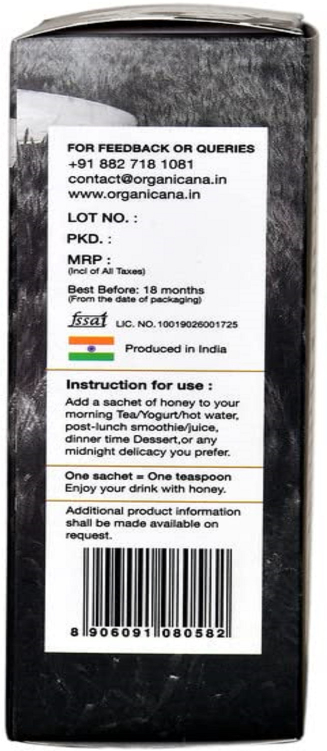 Image of Organicana Honey Raw Sachet Pack of 25Pcs (1 Box)