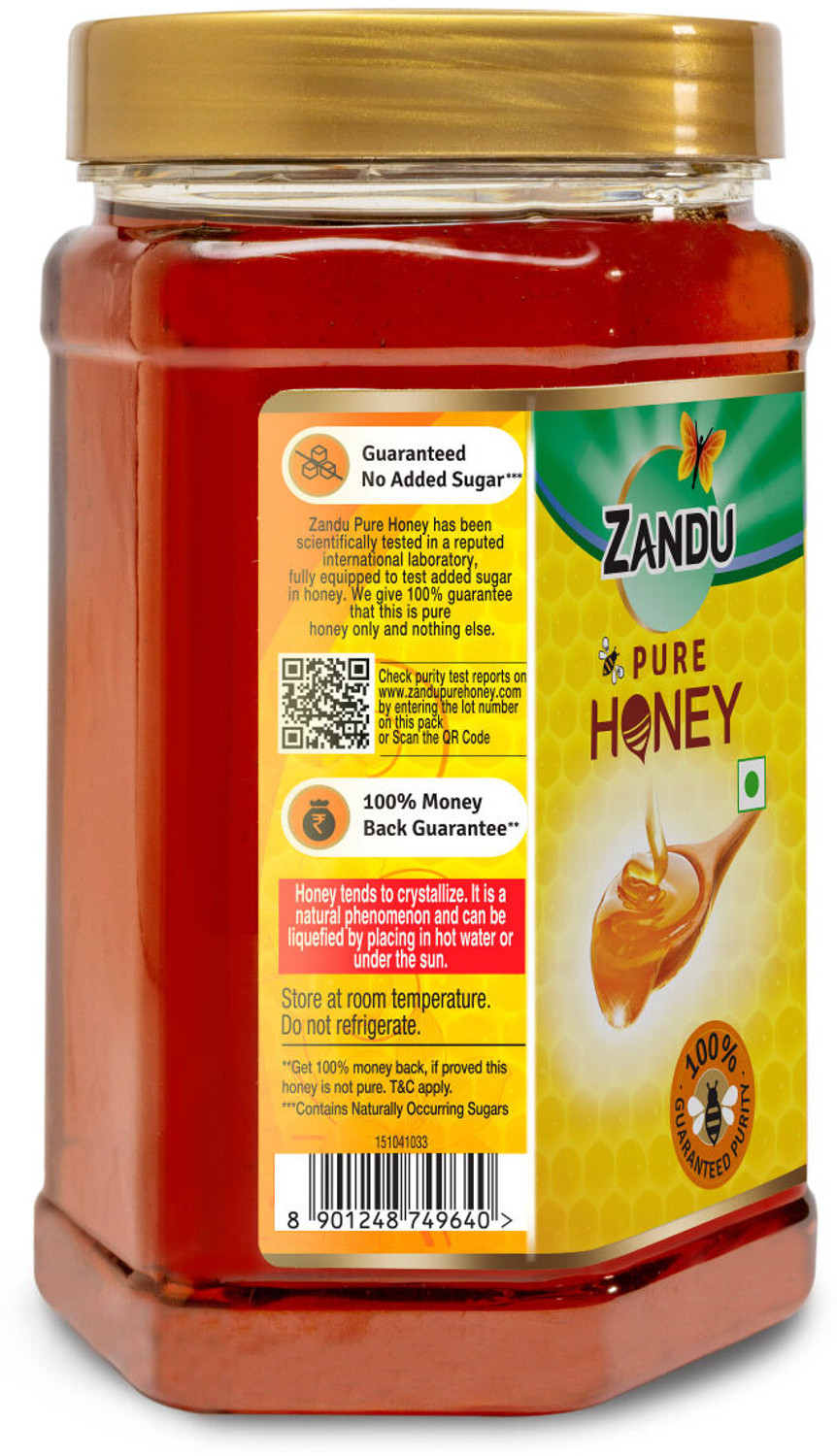 Image of ZANDU Pure Honey, 100% Purity, No Added Sugar
