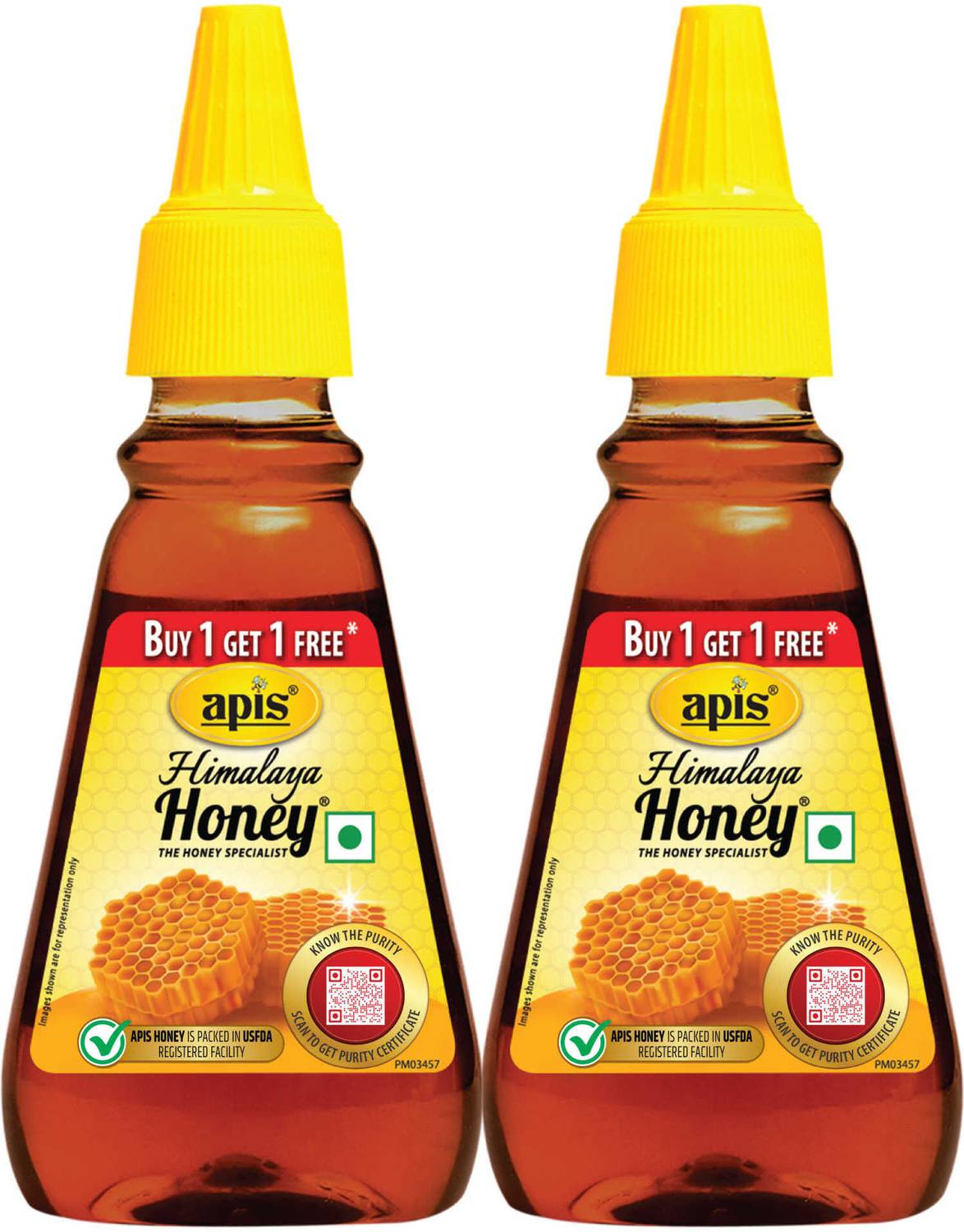 Apis Himalaya Pure Honey Squeezy Pack of 2 x 225g Natural Honey