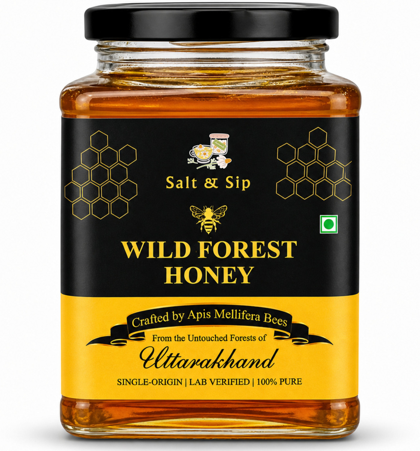 Image of Salt & Sip Wild Forest Honey| Uttarakhand Sourced - Raw Honey | Organic Honey Lab Tested