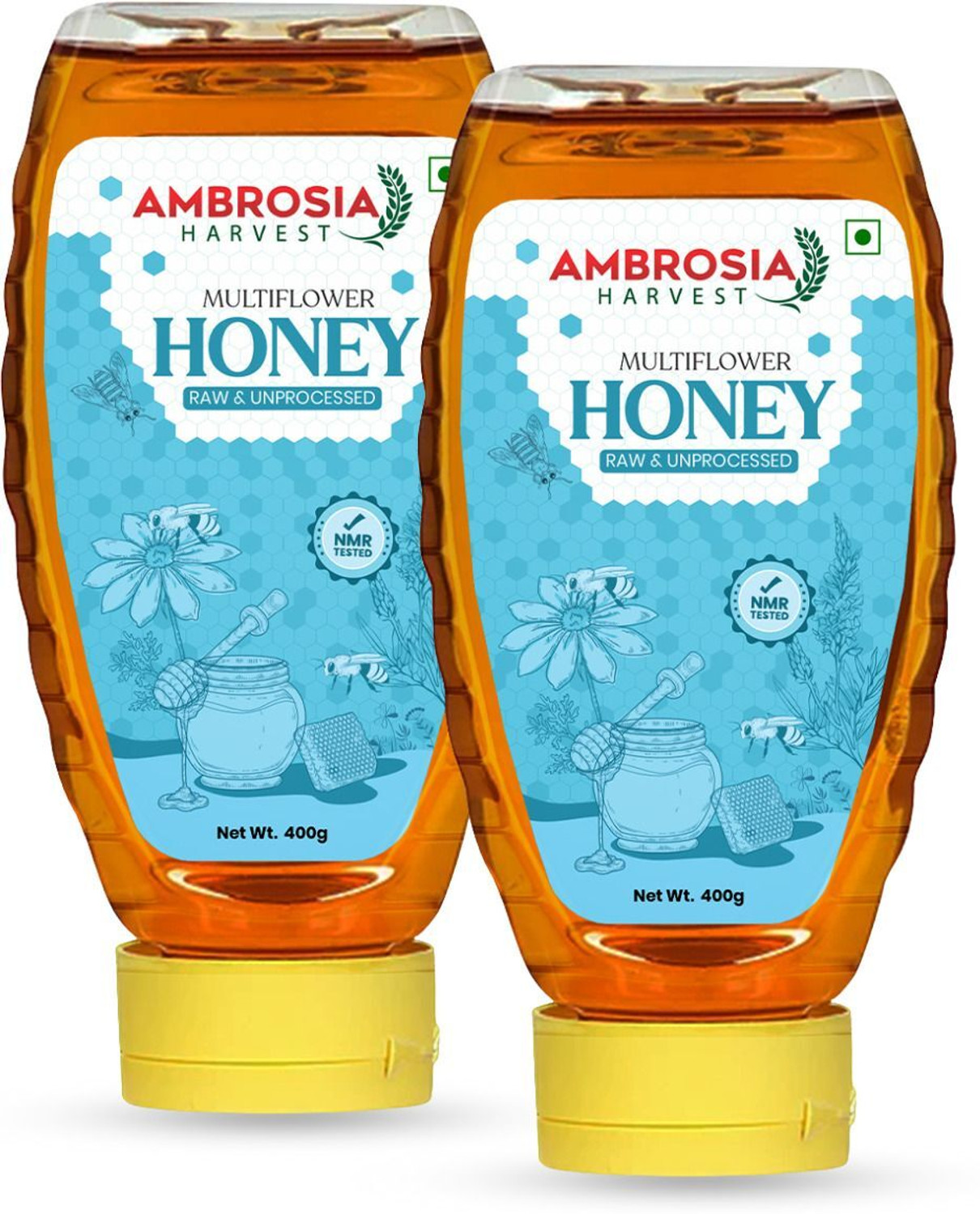 Image of Ambrosia Harvest Pure Multiflora Honey 800gm, NMR Tested Raw Original Natural Honey, No Sugar