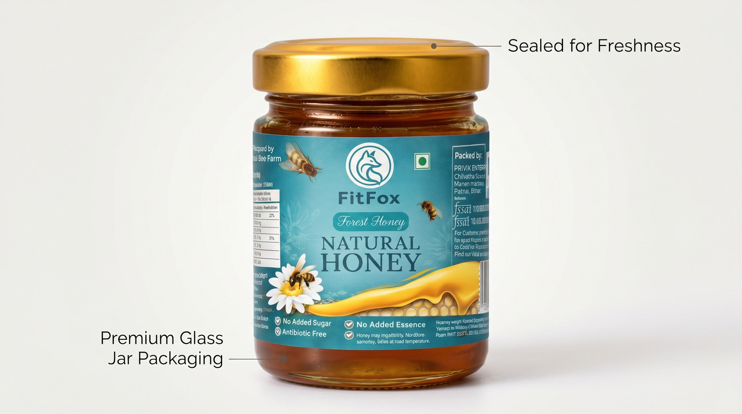 Image of fitfox Forest Honey | Natural Honey | Pure & Unprocessed Honey