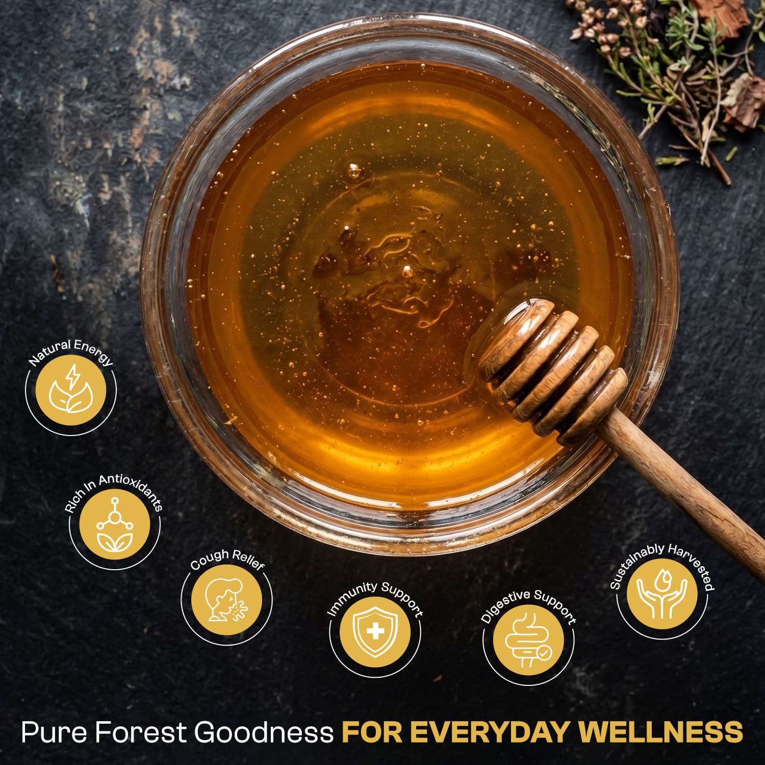 Image of nirbhau Wild Forest Honey, Rich in Antioxidants | Daily Wellness and Immunity Support