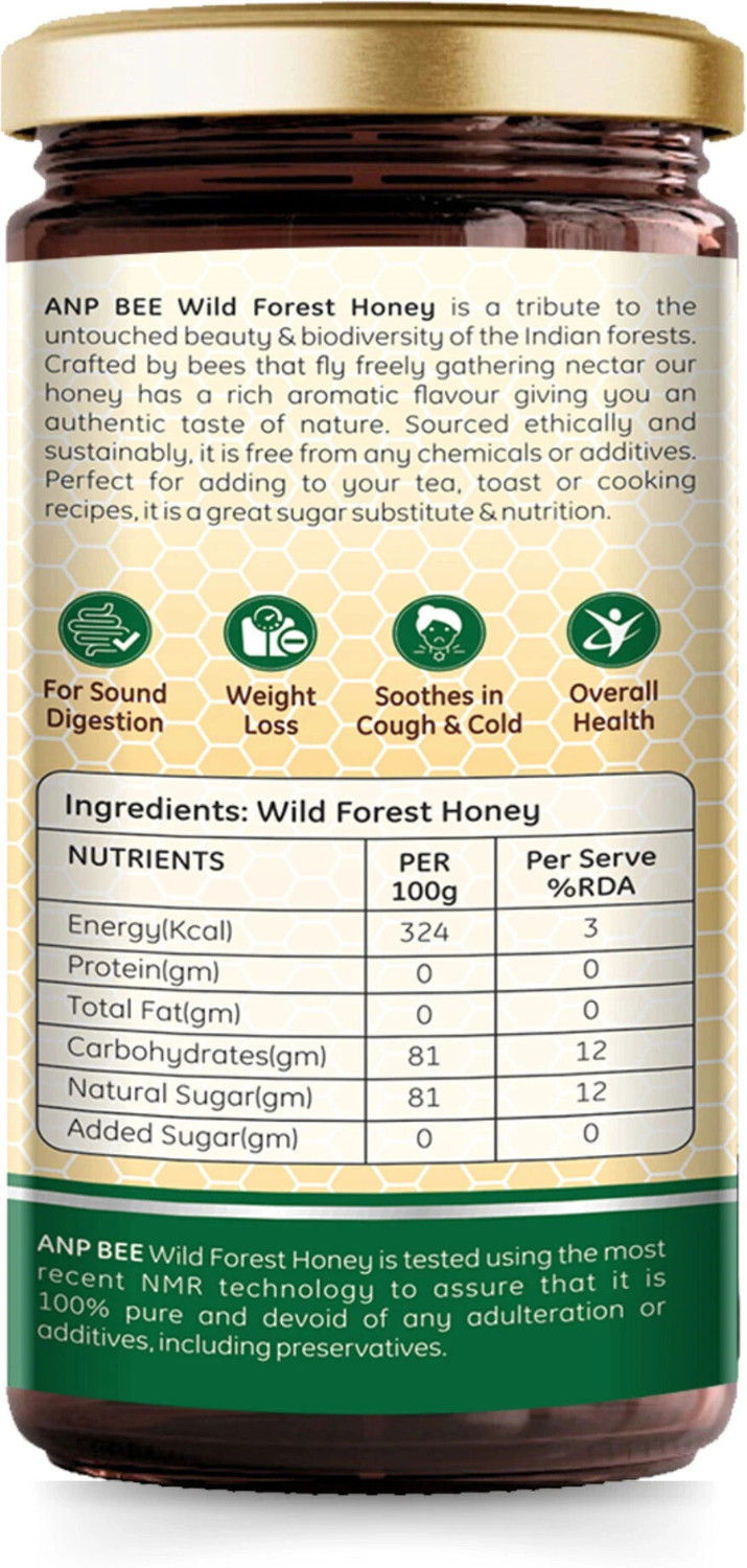 Image of ANP BEE Raw Unpasteurized Wild Forest Honey with Natural Aroma 500g I NMR Tested