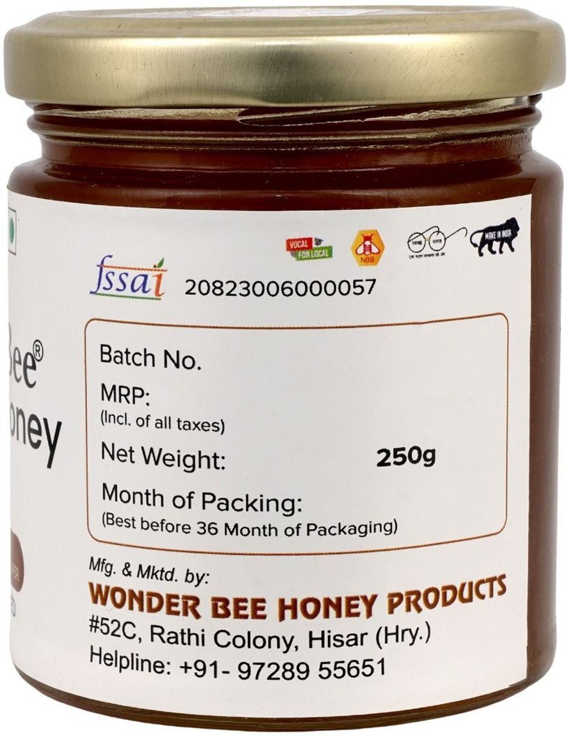 Image of WONDER BEE ROSEWOOD HONEY 250G
