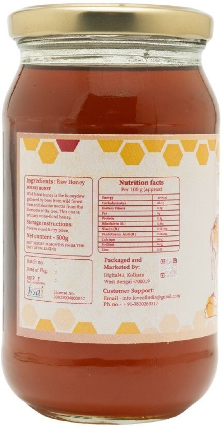 Image of Love Of India Forest Honey (Raw, Unfiltered, Unprocessed & Non-Pasteurised)