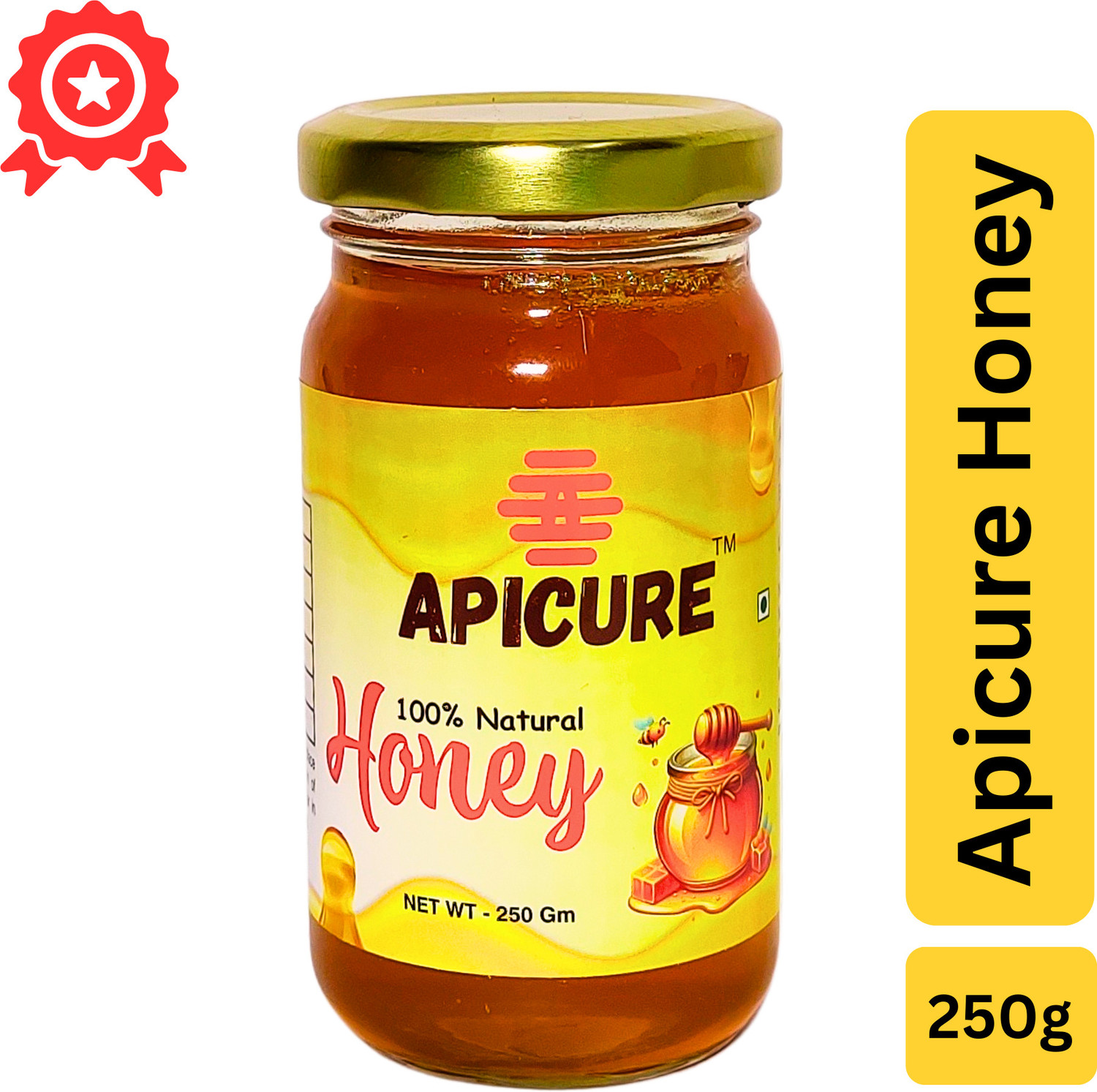 Image of APICURE Natural Honey | Pure, Golden Honey