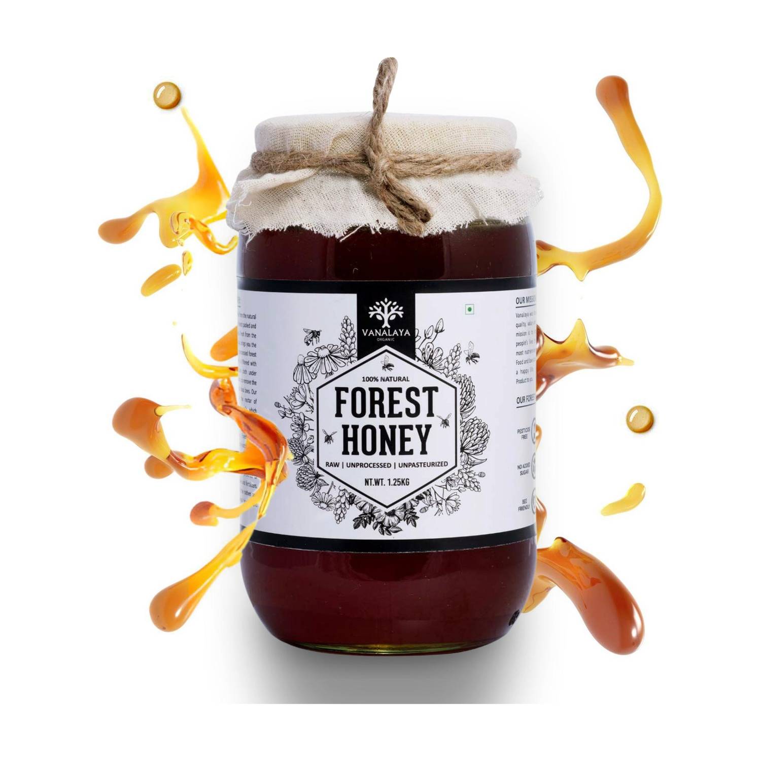 Vanalaya Forest Raw Honey Unprocessed Unpasteurized Pure natural organic honey for weight loss