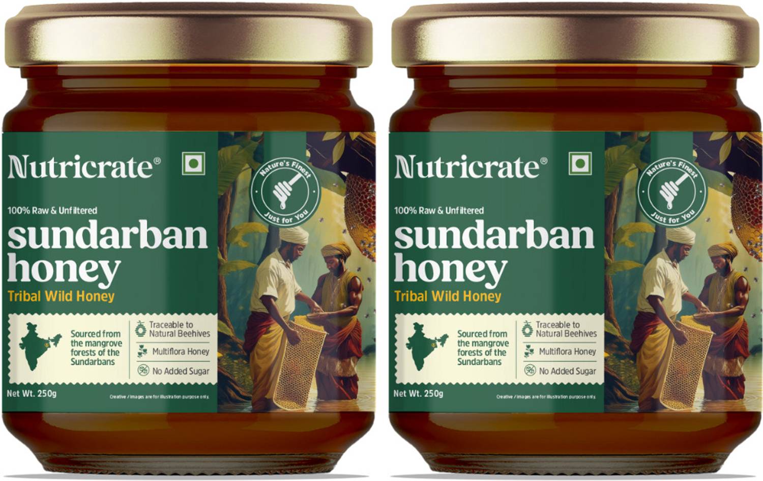 Nutricrate 100% Organic Raw Honey from Sundarbans, No Sugar or Ad