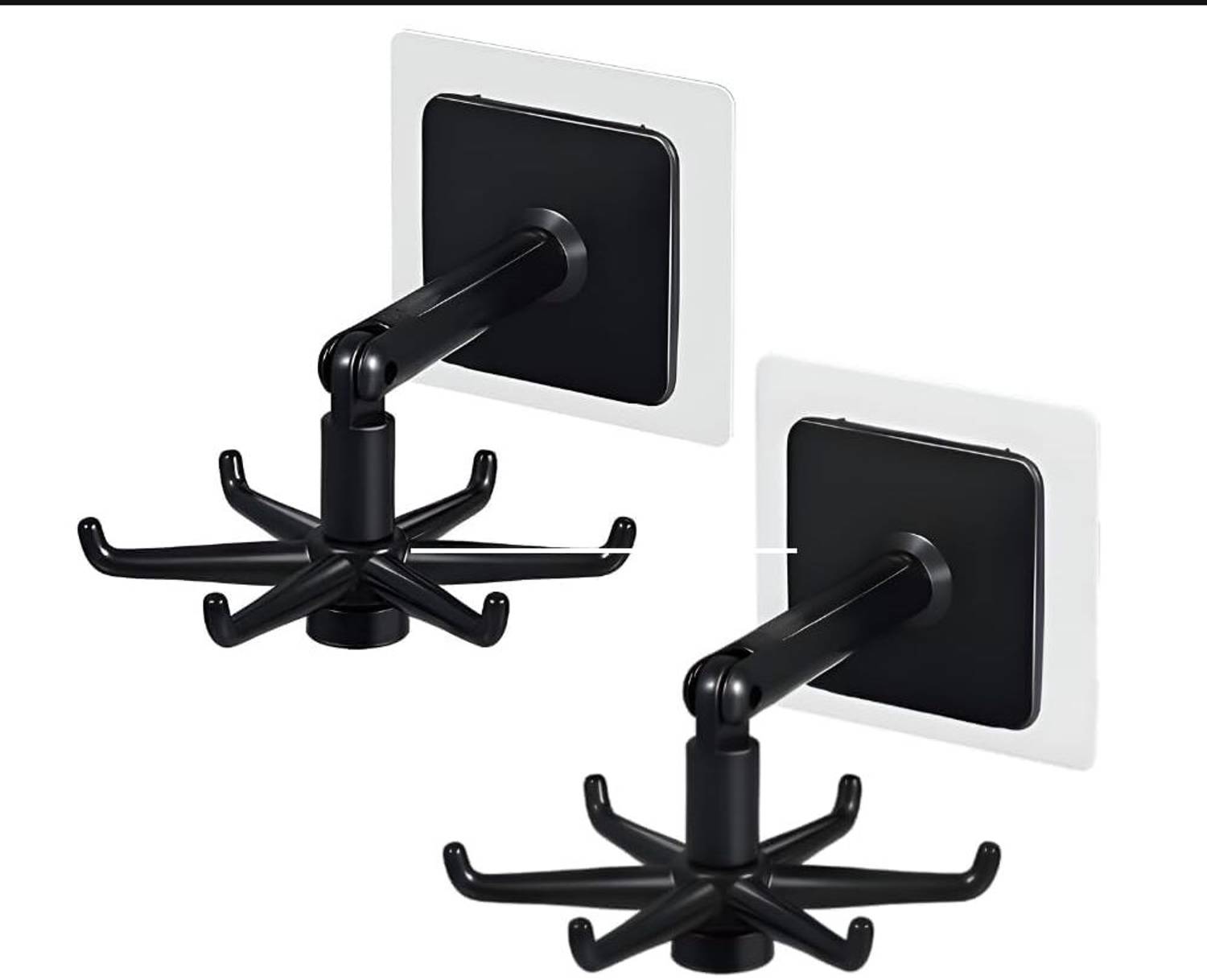 BIBCA 360° Rotating Wall Hook Foldable Hanger with 6 Arms Kitchen, Bathroom Closet Hook 2