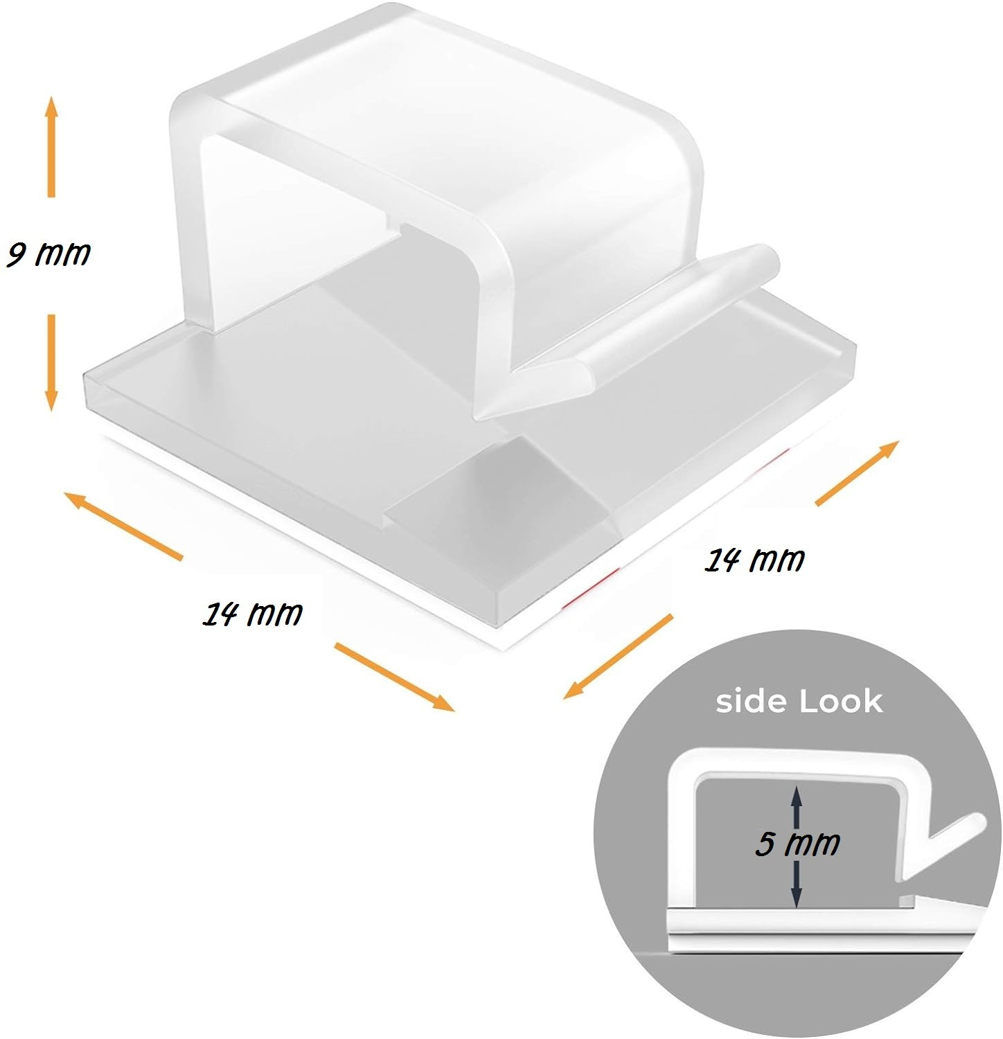 Image of INVOSS 40pcs Cable Clips with Strong Self-Adhesive, Small Wire TV PC Holder Hook Hook 1 (Pack of 40)