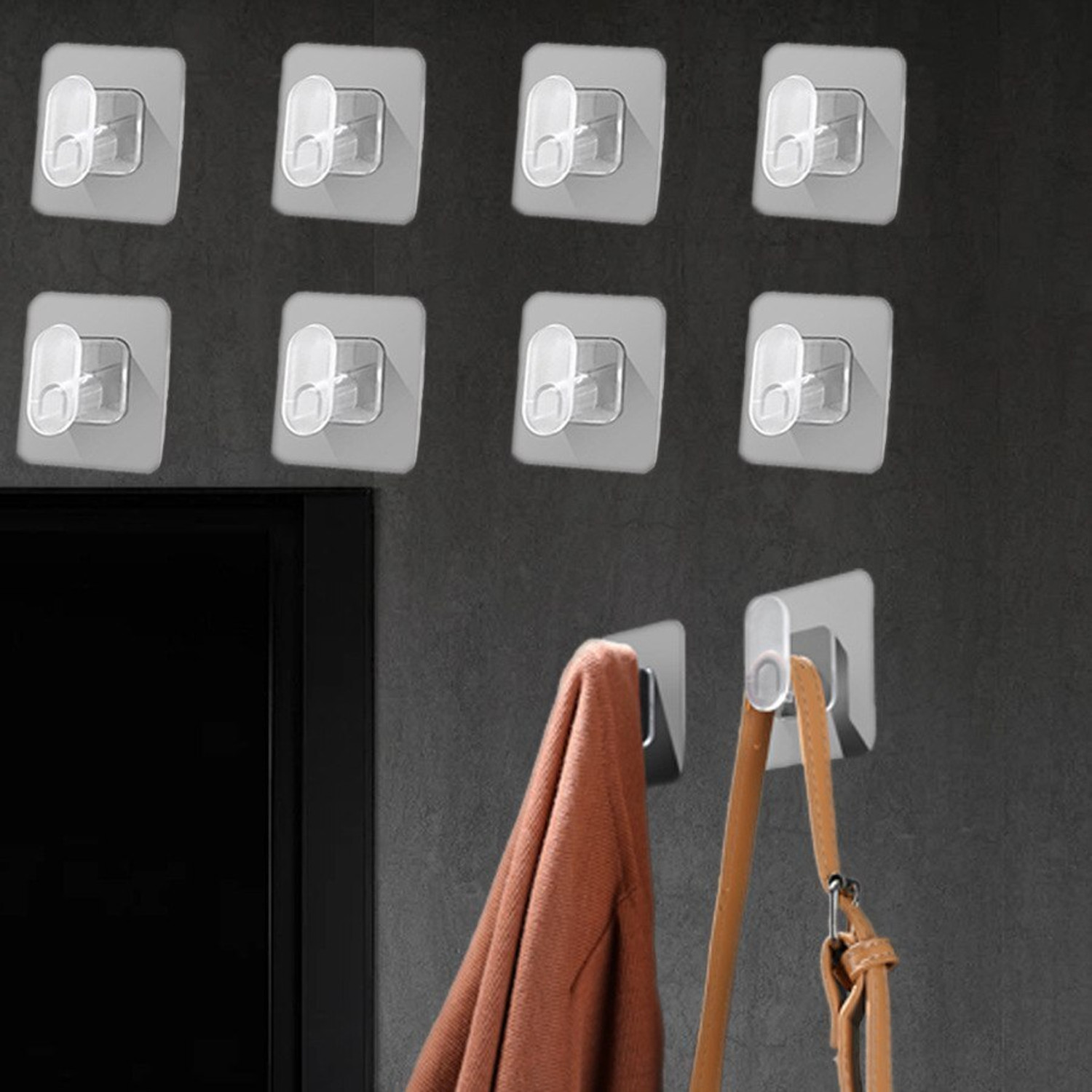 Image of QUEBLISS Wall Hooks Self Adhesive Photo Frames Hooks Clocks and More Heavy Duty Hook 8