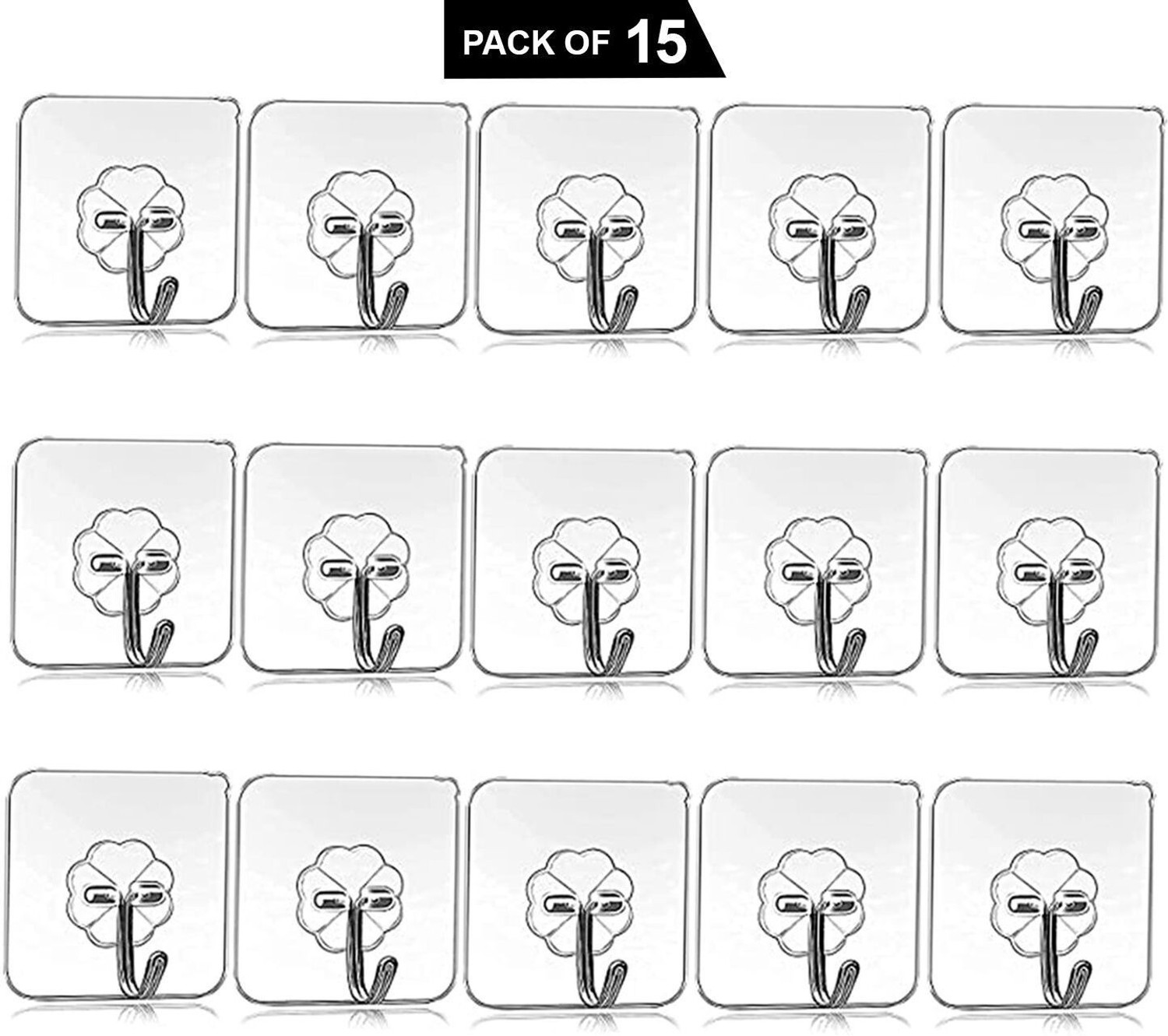 Image of YIXTY Self Adhesive Hooks Set of 15 Hook 15