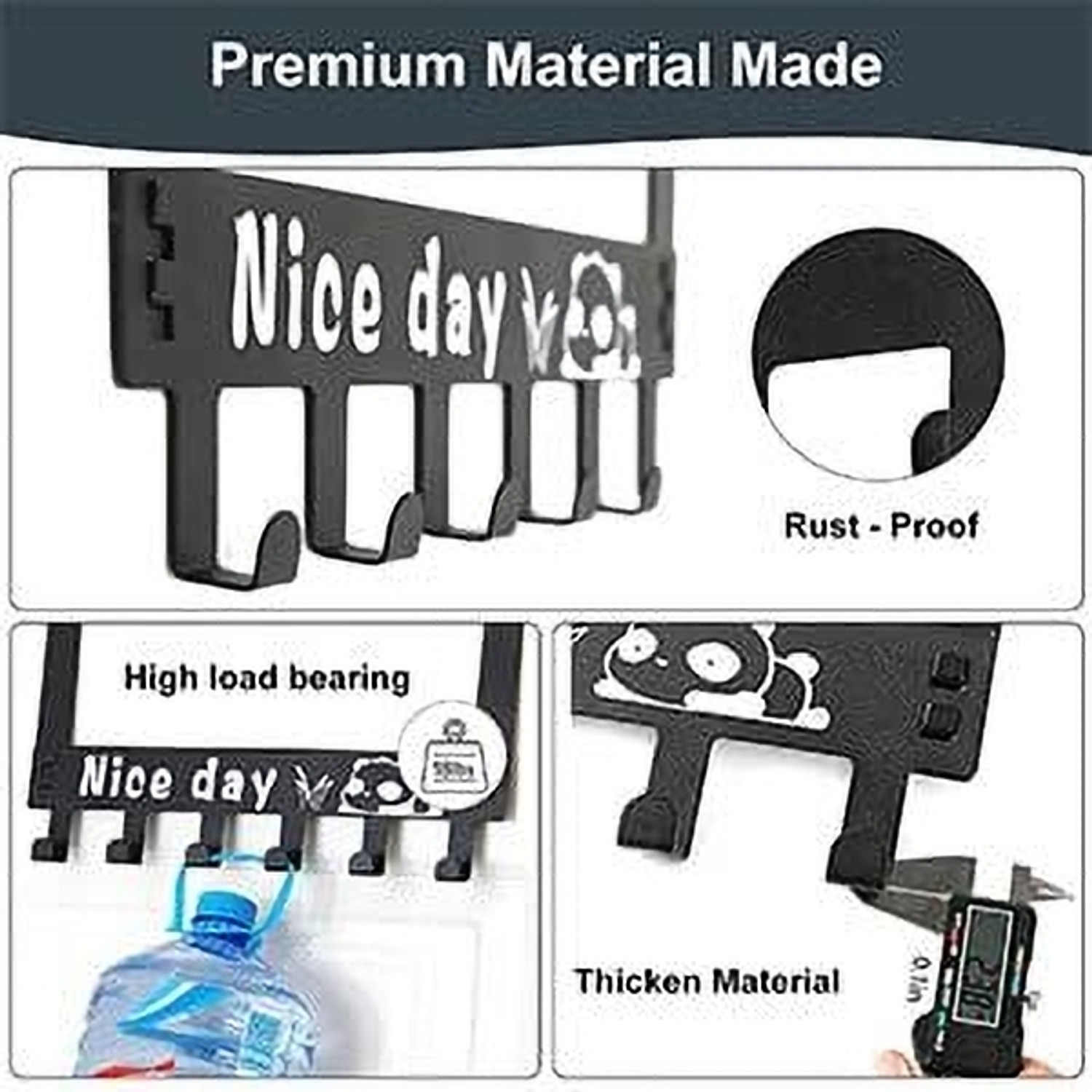 Image of KRYZVO Heavy duty over door hook hanger hanging for clothes scarf coat towel drill free Hook 12