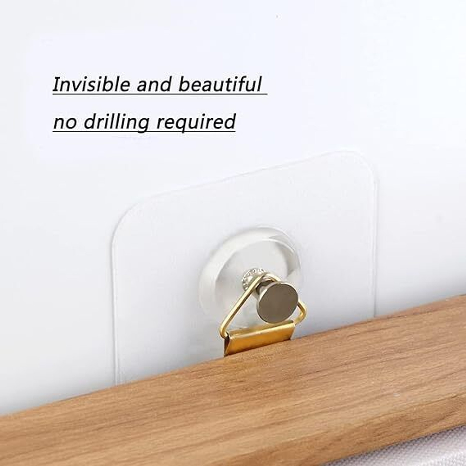 Image of KHODALEWAY Self Adhesive 6mm Nail Hook for hanging Photo Frame, Wall Clock, Transparent Hook 20