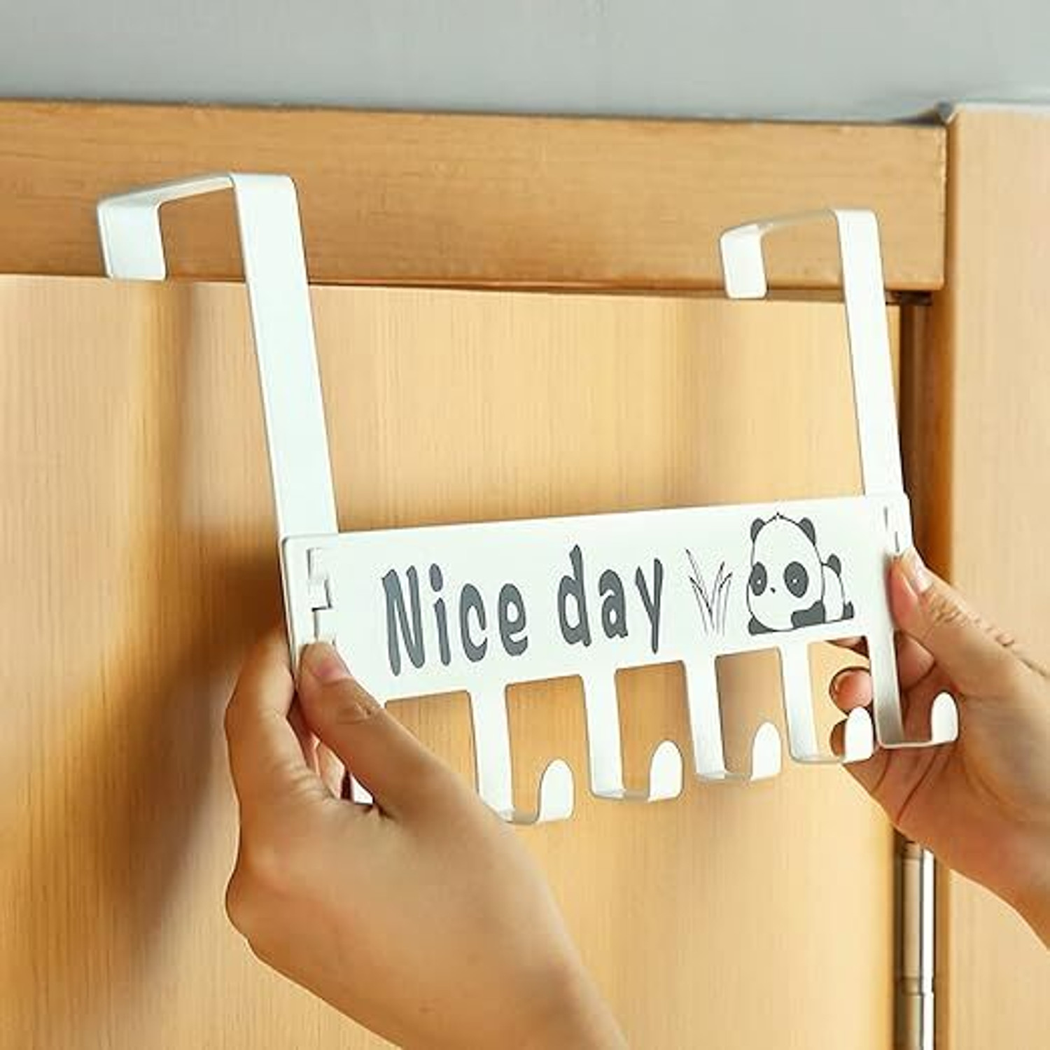 Image of Wolpin Over The Door Hook Hanger Wall Organiser Removable Hook Rack for Hanging Towel Door Hanger