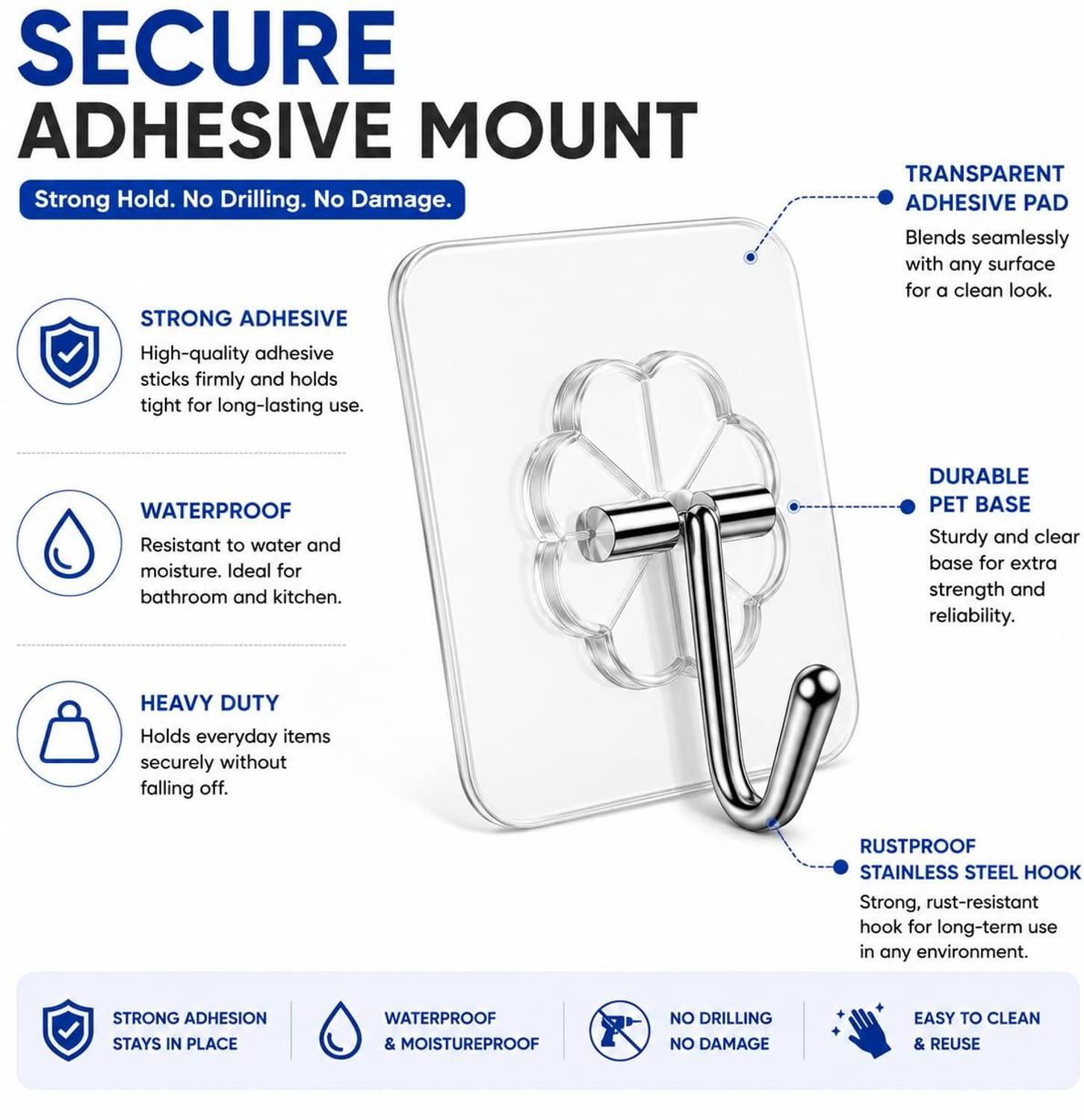 Deskart Strong Adhesive Wall Door Hook 25 - Image 5