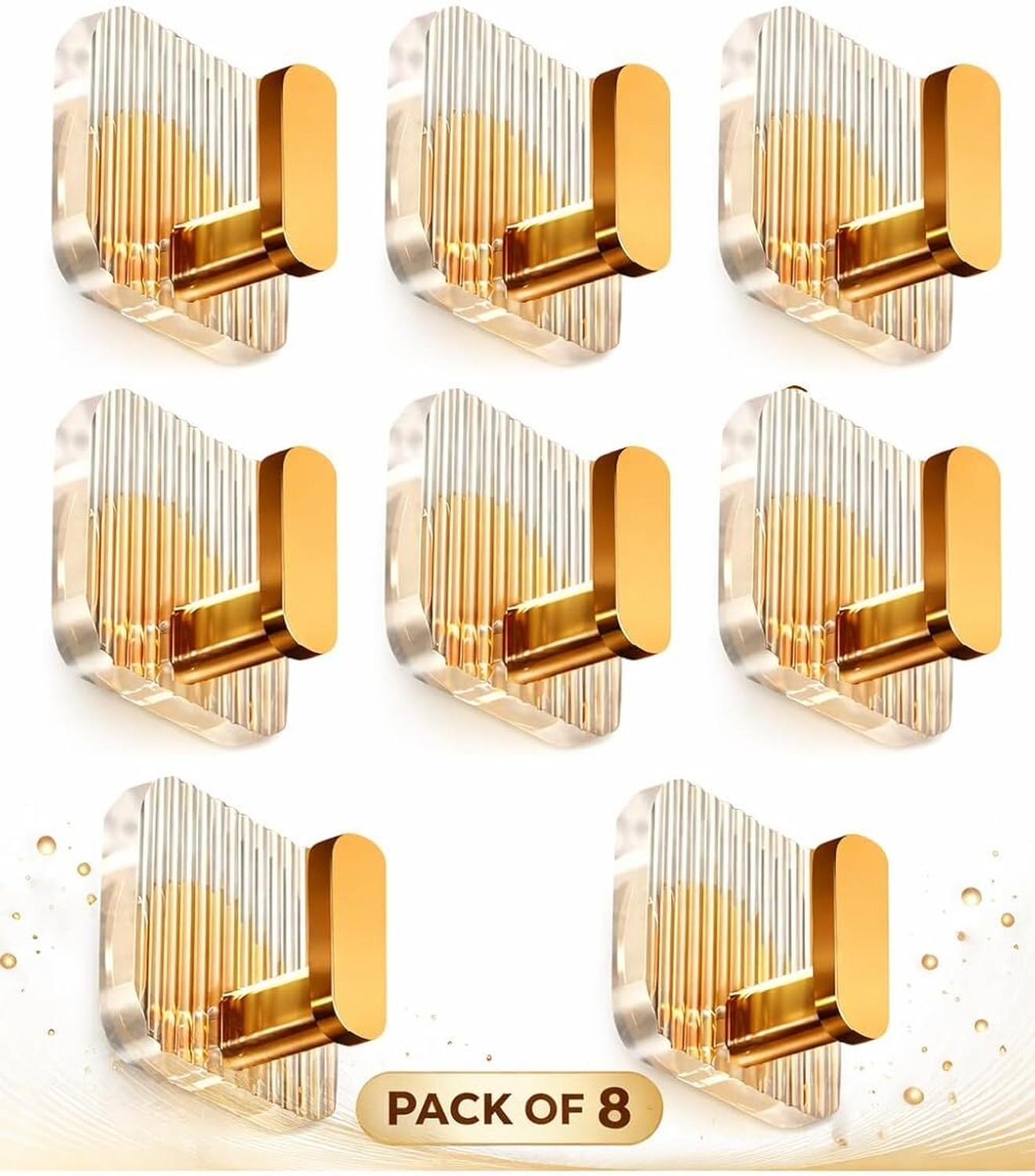 Image of XBEY Luxury Gold Decorative Wall Premium Style Adhesive Hook for Bathroom,Kitchen Hook 8