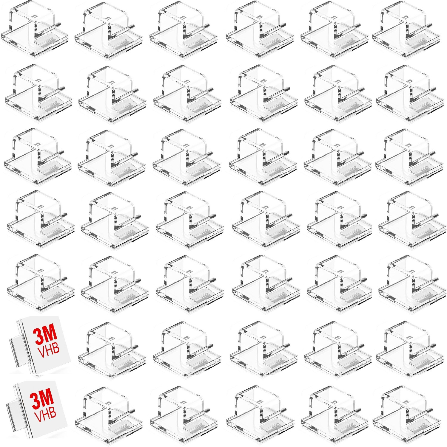 Image of INVOSS 40pcs Cable Clips with Strong Self-Adhesive, Small Wire TV PC Holder Hook Hook 1 (Pack of 40)