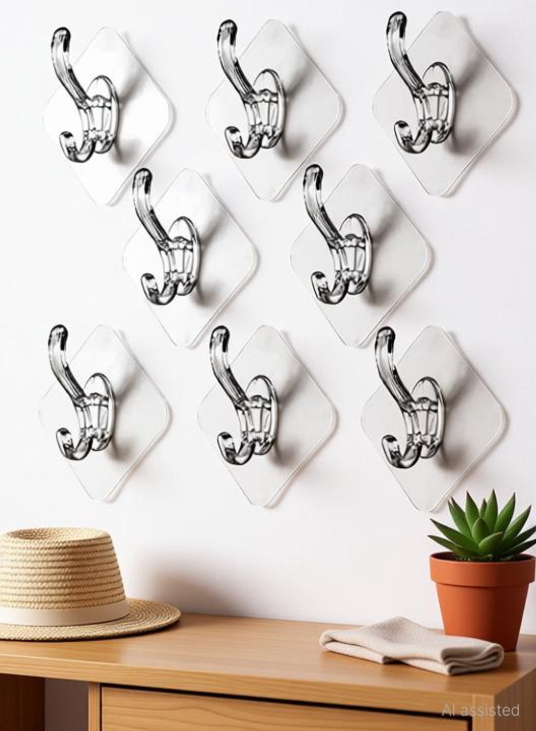 Image of Xena wall adhesive hook heavy duty stick on removable picture Hook 8