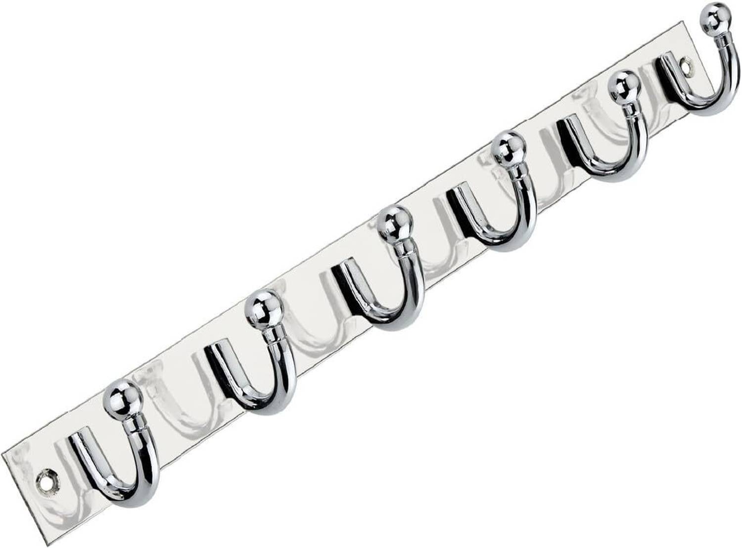 BRIGHT HOME Stainless Steel PRINCY 6 Pins Cloth Hanger Bathroom Wall Door Hooks For Hanging keys,Clothes,Holder,towel Steel Hooks Hook Rail Hook Rail 6