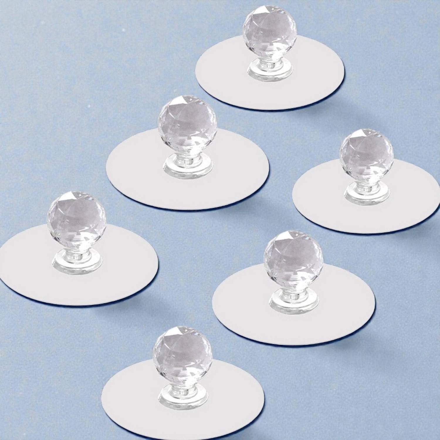 9Up Crystal Clear Cabinet Knobs Drawer Pulls Acrylic Drawer Dresser Knobs Hook 6