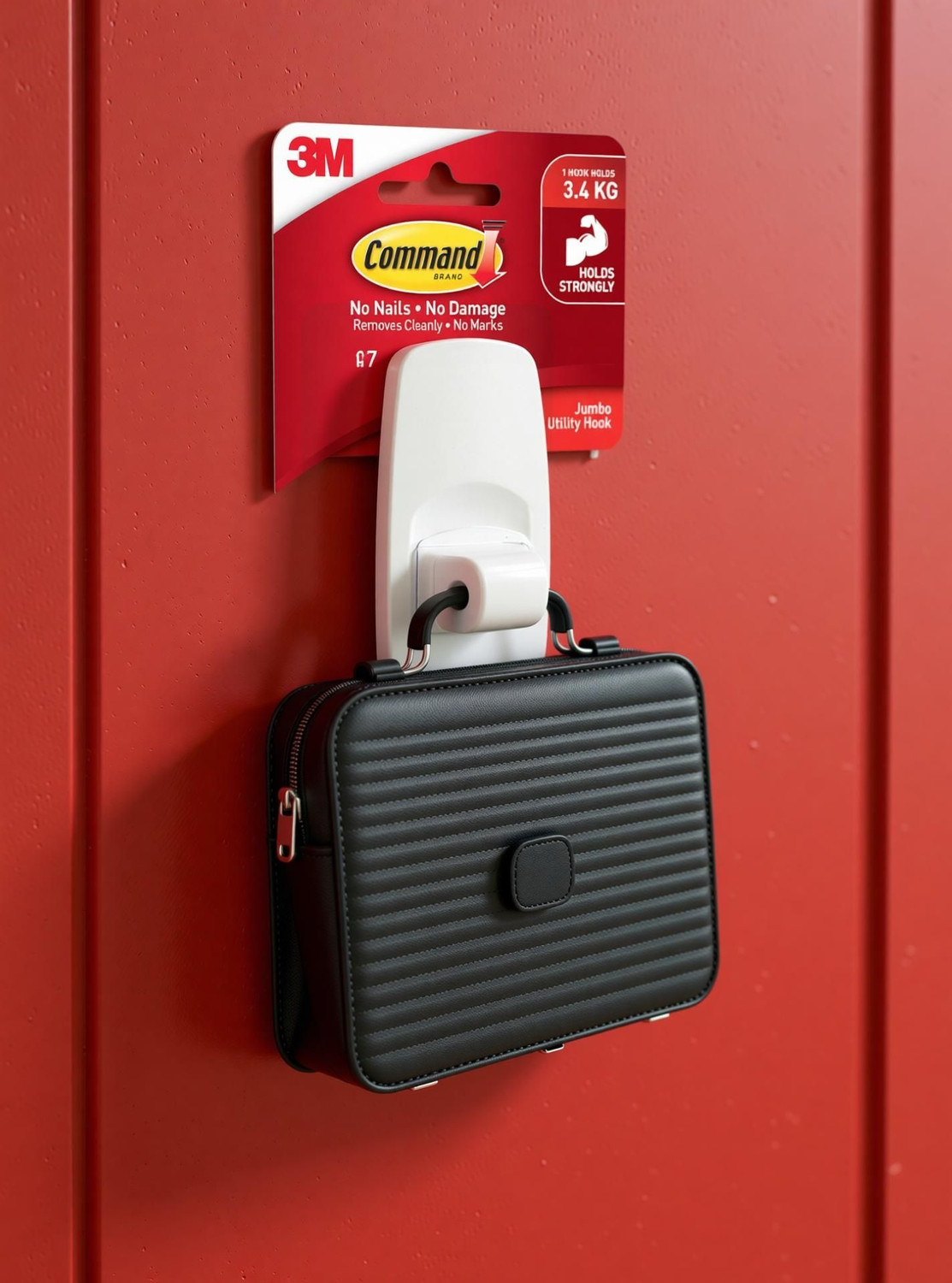 Image of Command 3M Plastic Jumbo Utility Wall Hook, Holds upto 3.4Kg 4 strips & Hook 1