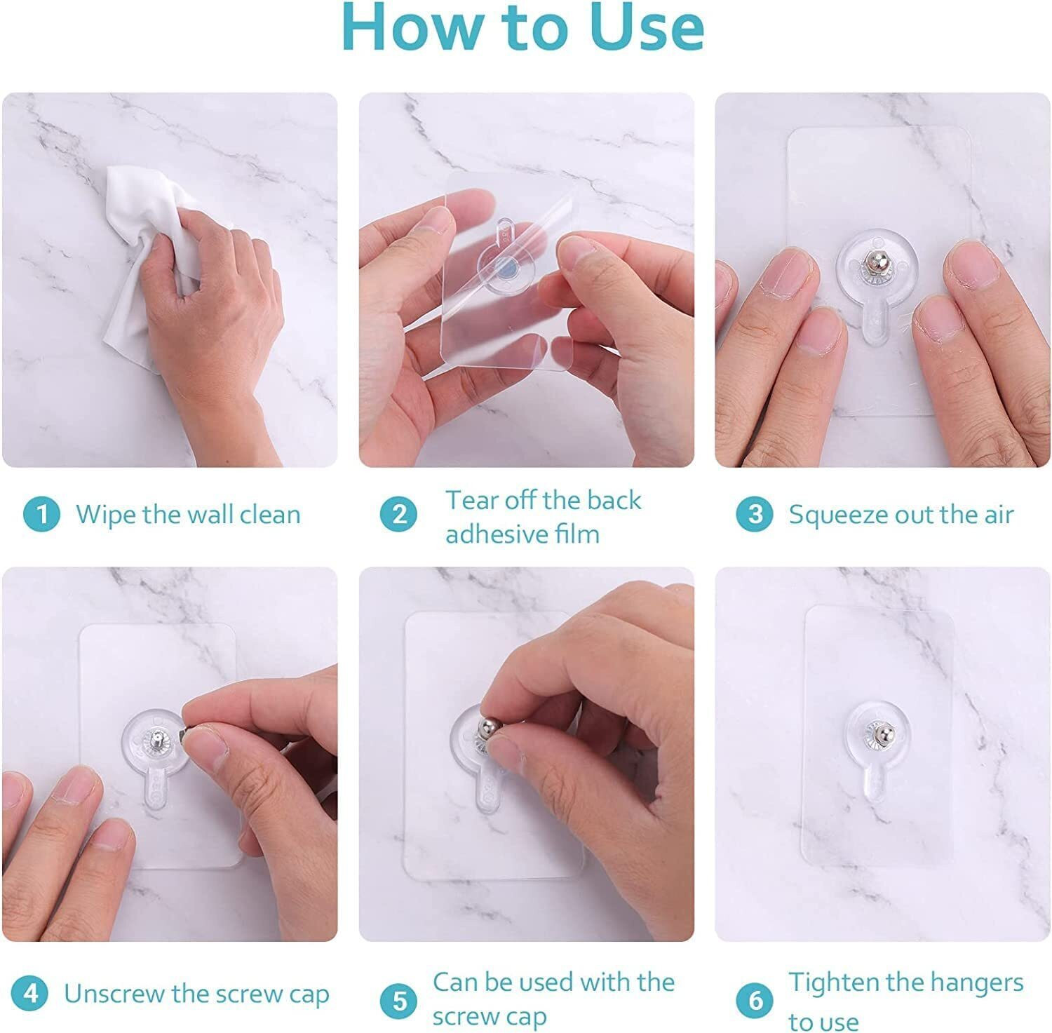 Image of PYORIT Nail Free Wall Screw Adhesive Non-Trace No Drilling Bathroom Installation Hook 30 (Pack of 30)