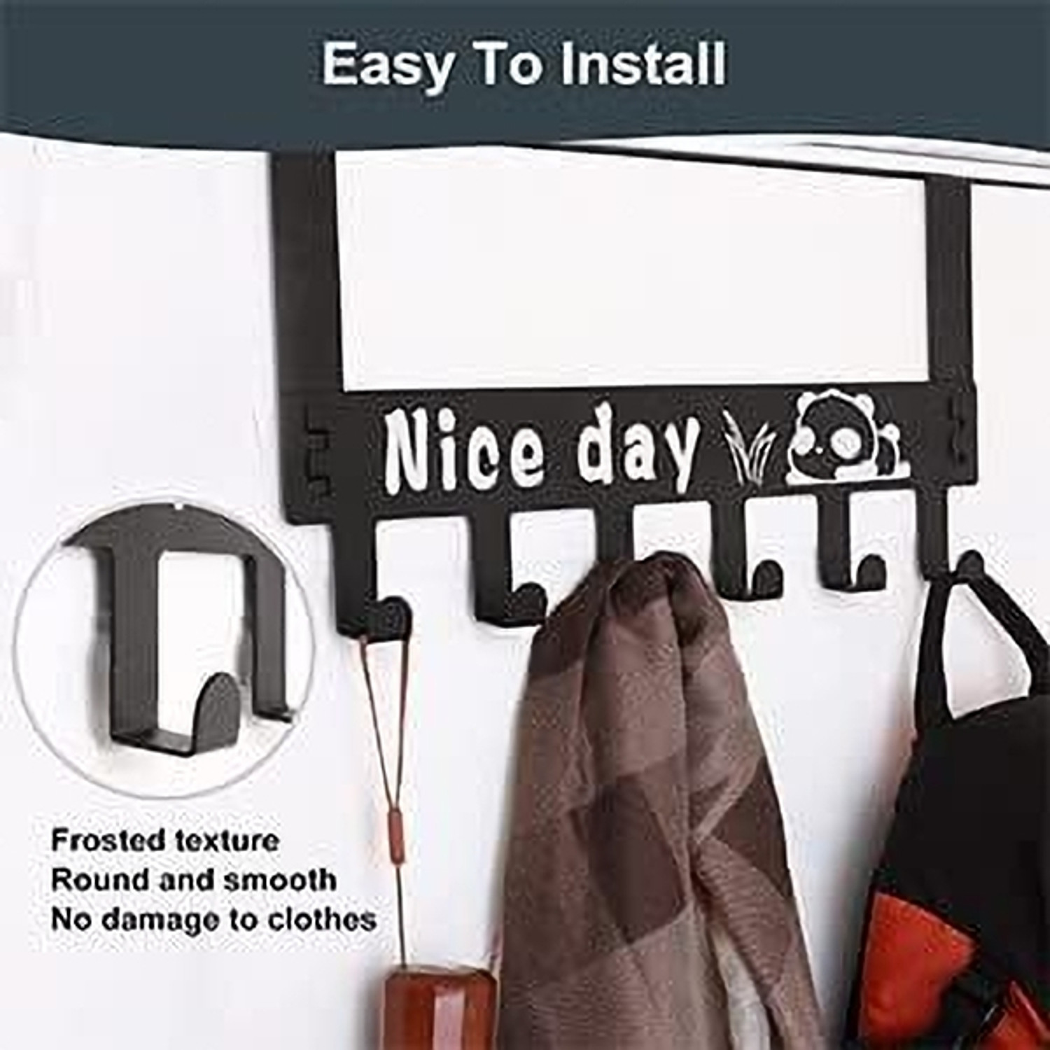 Image of KRYZVO Heavy duty over door hook hanger hanging for clothes scarf coat towel drill free Hook 12