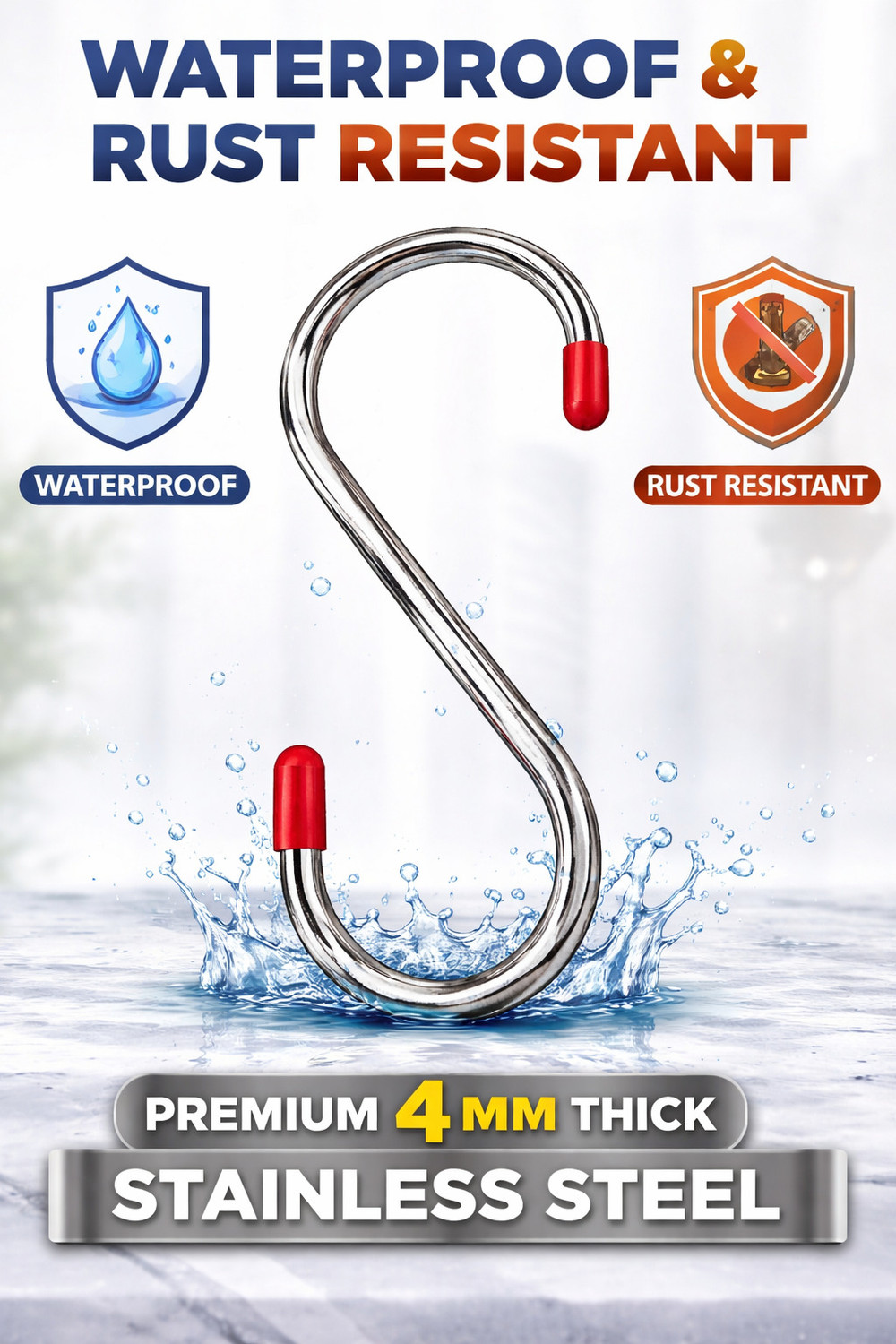 Image of GLOCY Multipurpose S Hook for Kitchen,Wardrobe,Work Shop,Bathroom,Garden,Office Hook 40